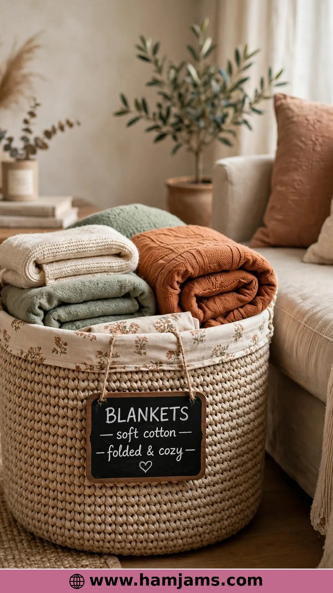 The Big Simple Home Basket With a Liner
