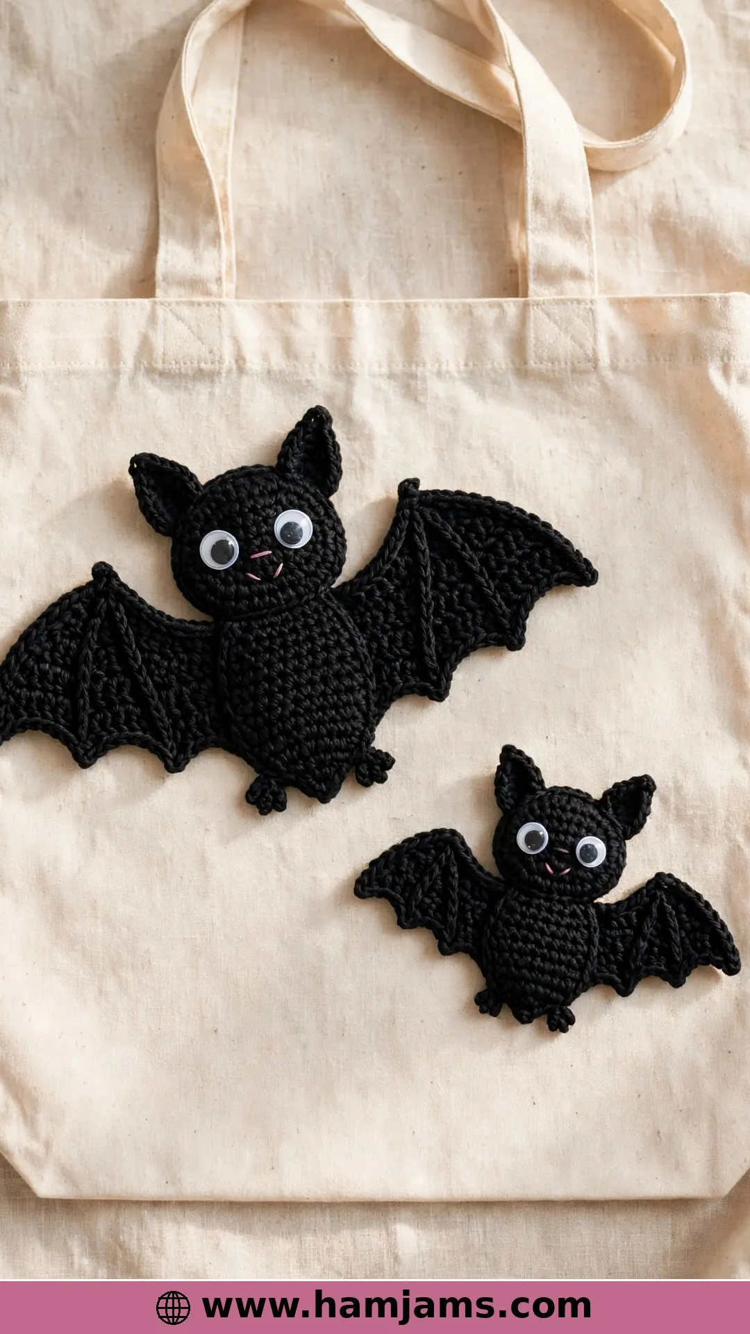 A Bat Appliqué in Two Sizes