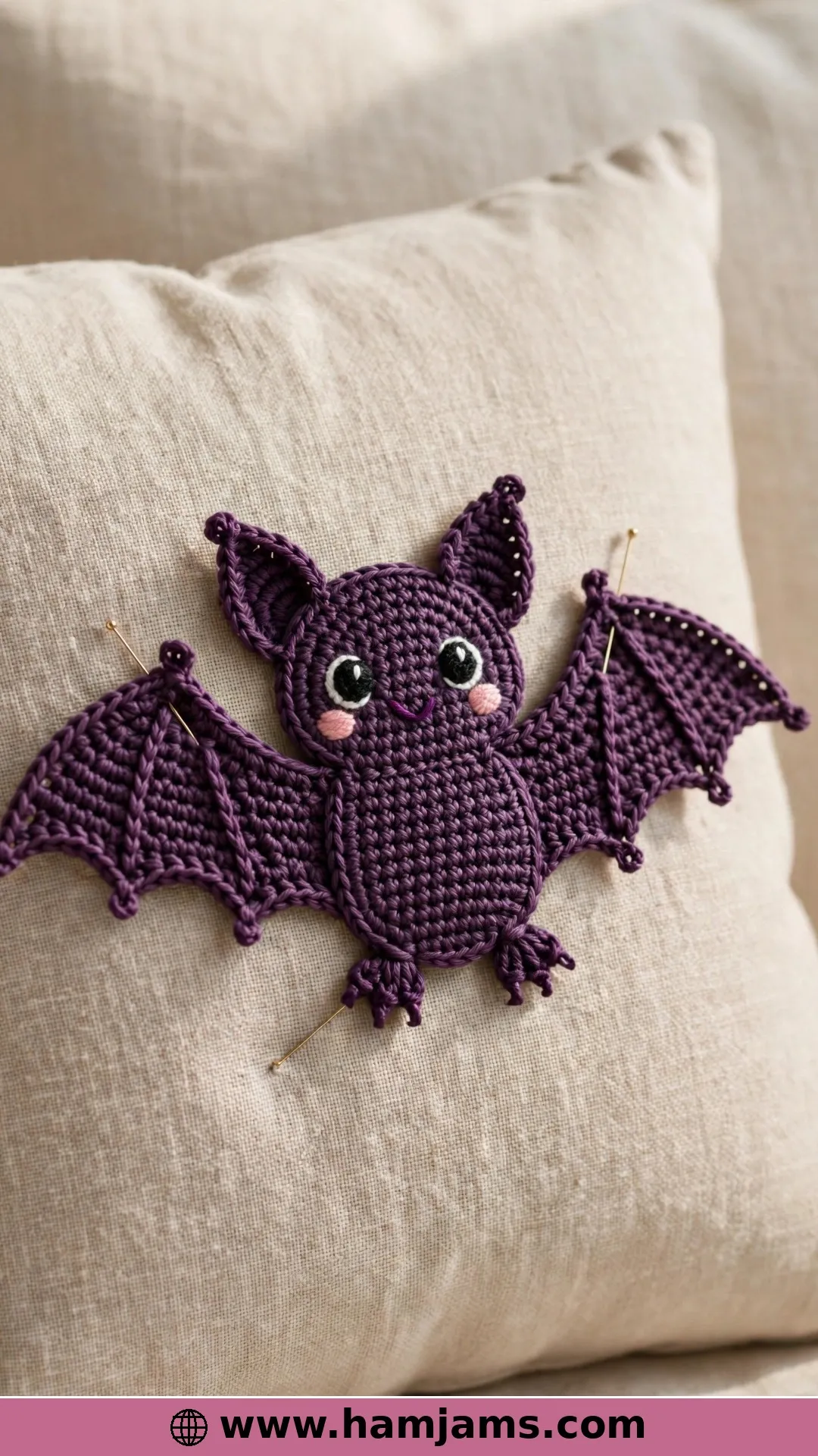 A Picot-Edged Bat Appliqué