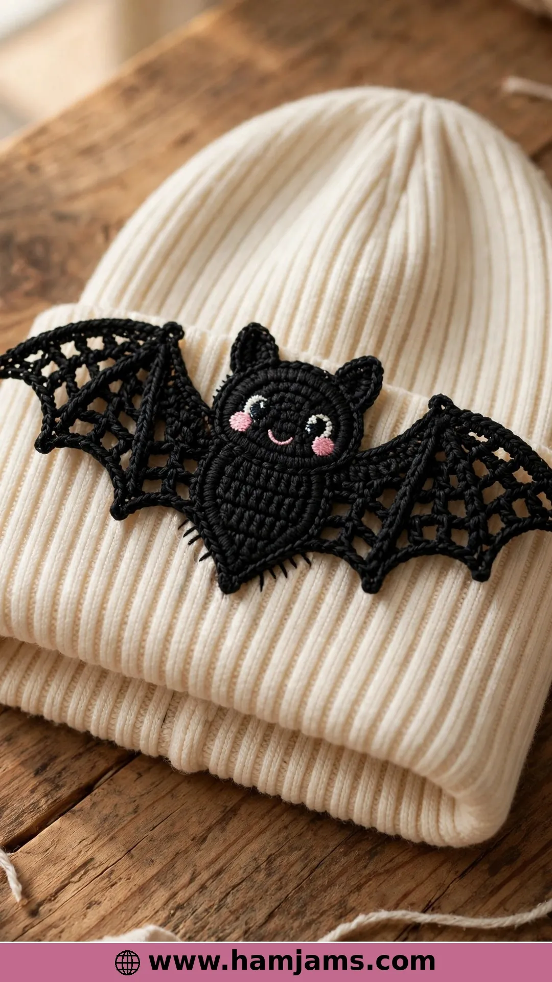 A Flat Bat Appliqué for Hats and Bags