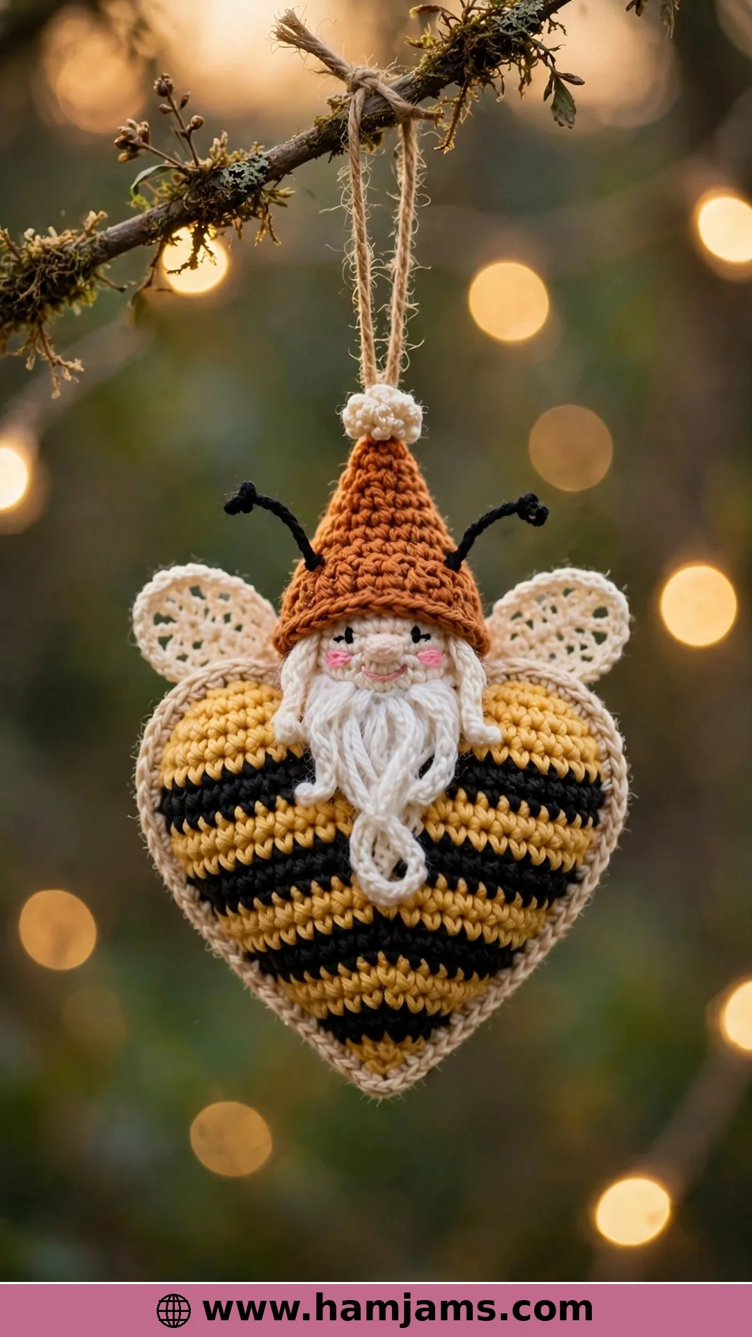 The Heart-Shaped Bee Gnome Ornament