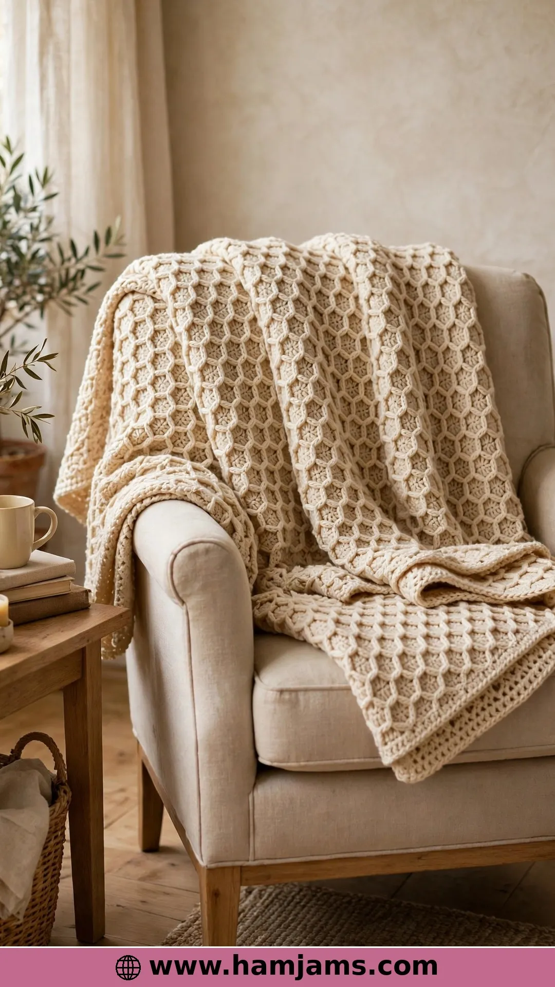 The Tunisian Honeycomb Stitch Throw