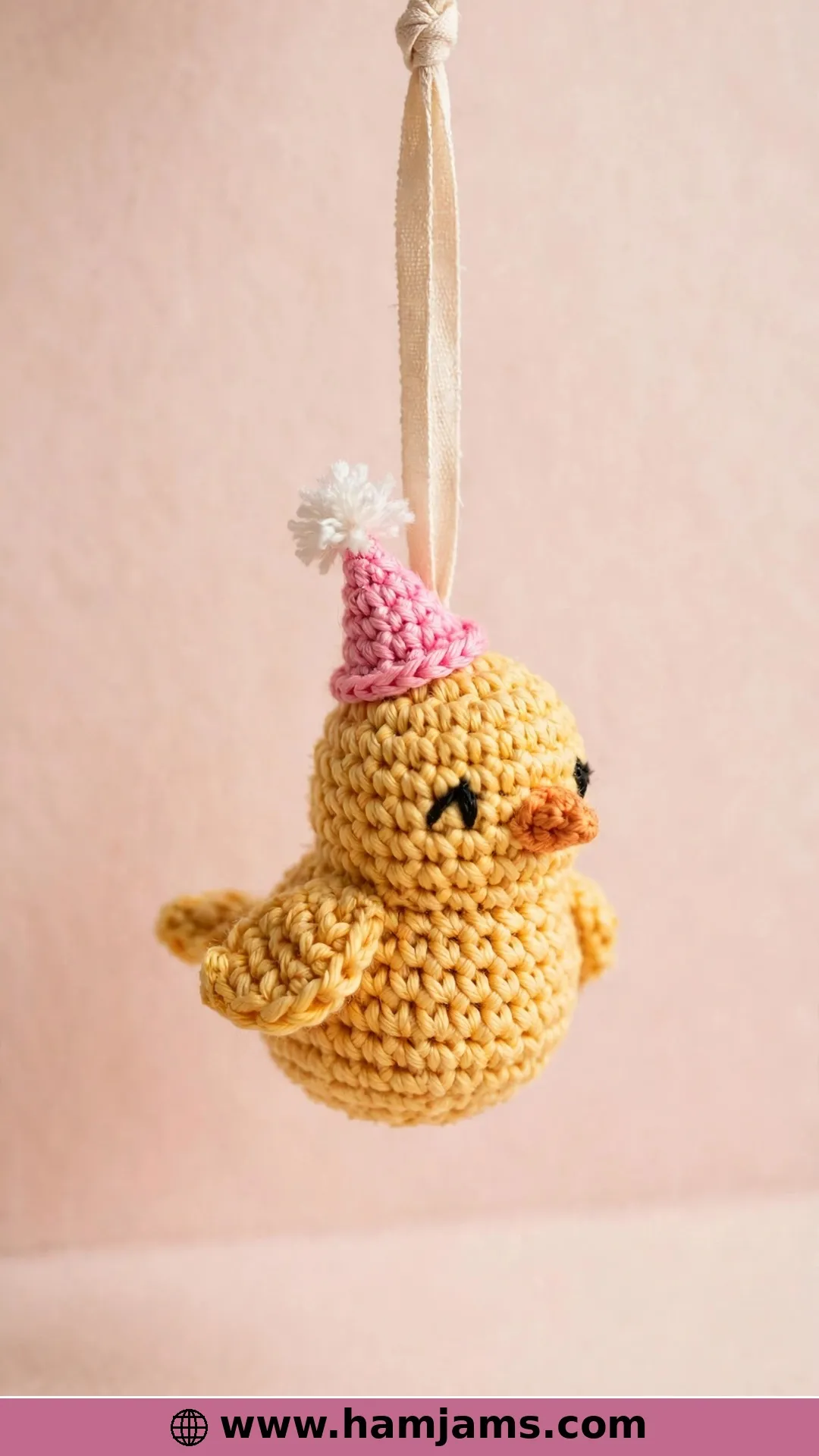 A Party Bird Ornament With Its Own Tiny Hat