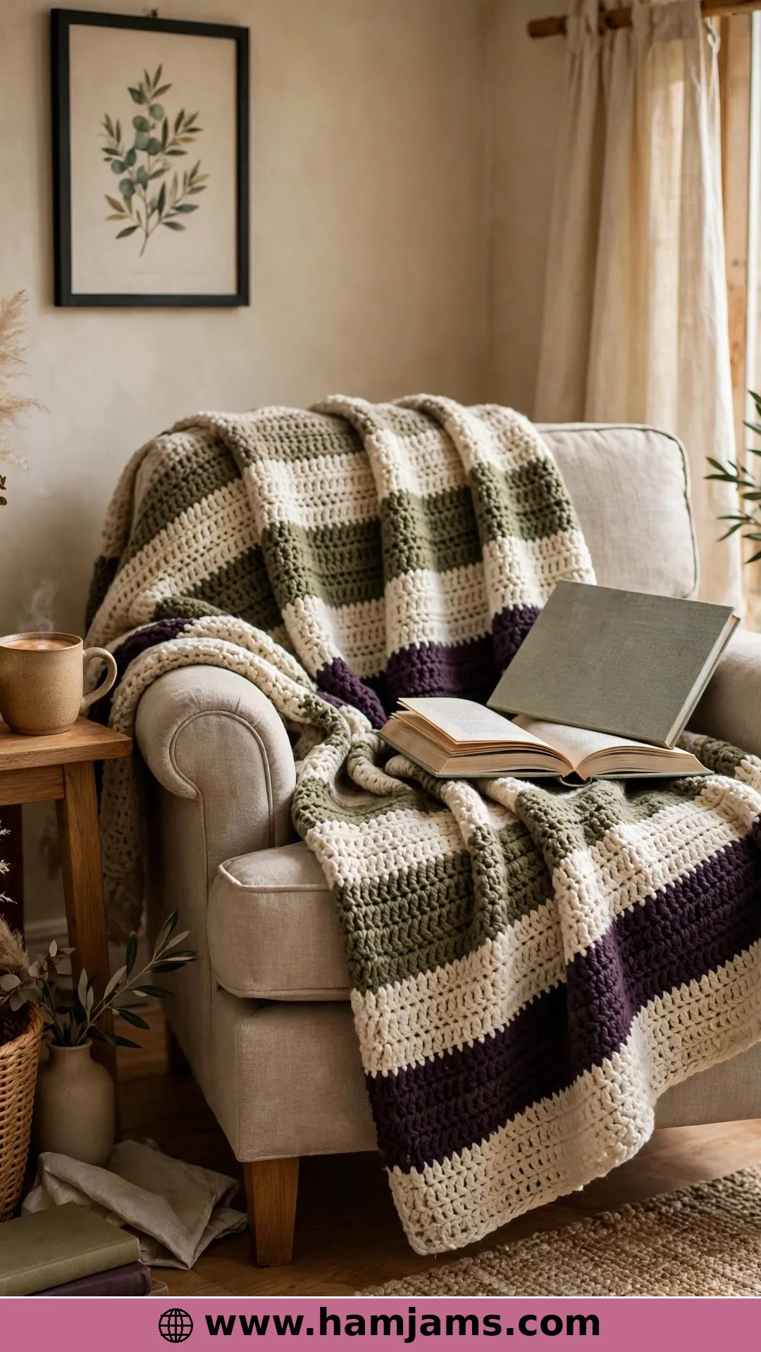 Mini Bean Texture in Earthy Stripes