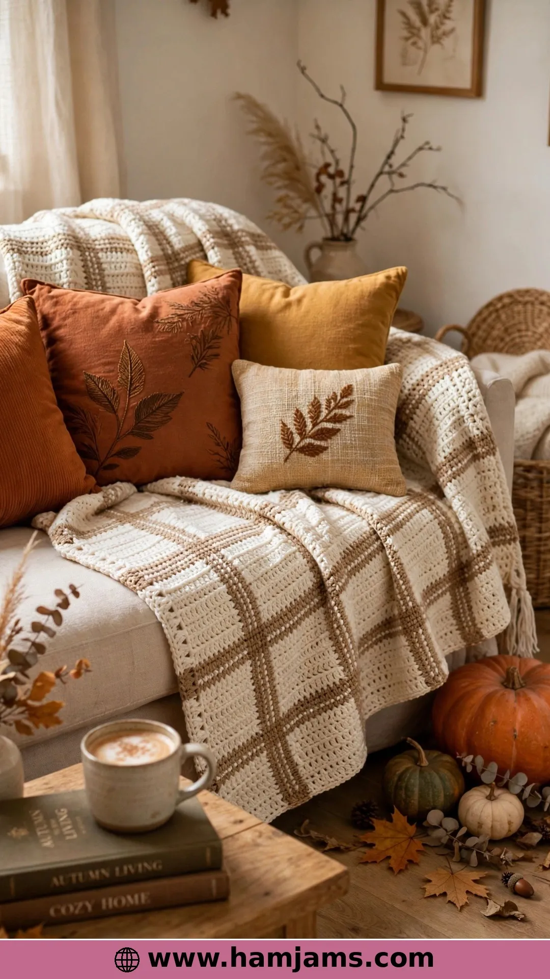 A Giant Autumn Plaid in Tube Yarn