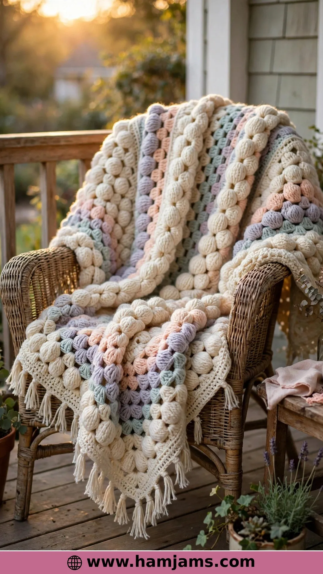 Linen Stitch and Puffs in Soft Cotton