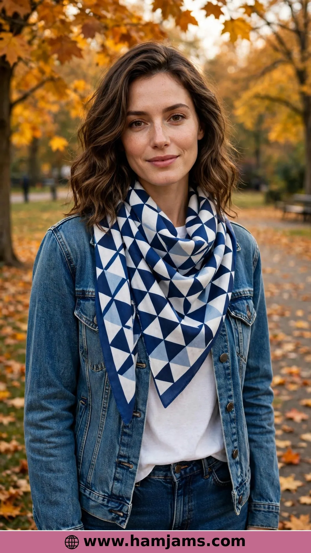 A Triangle Scarf in Blue Jay Blue