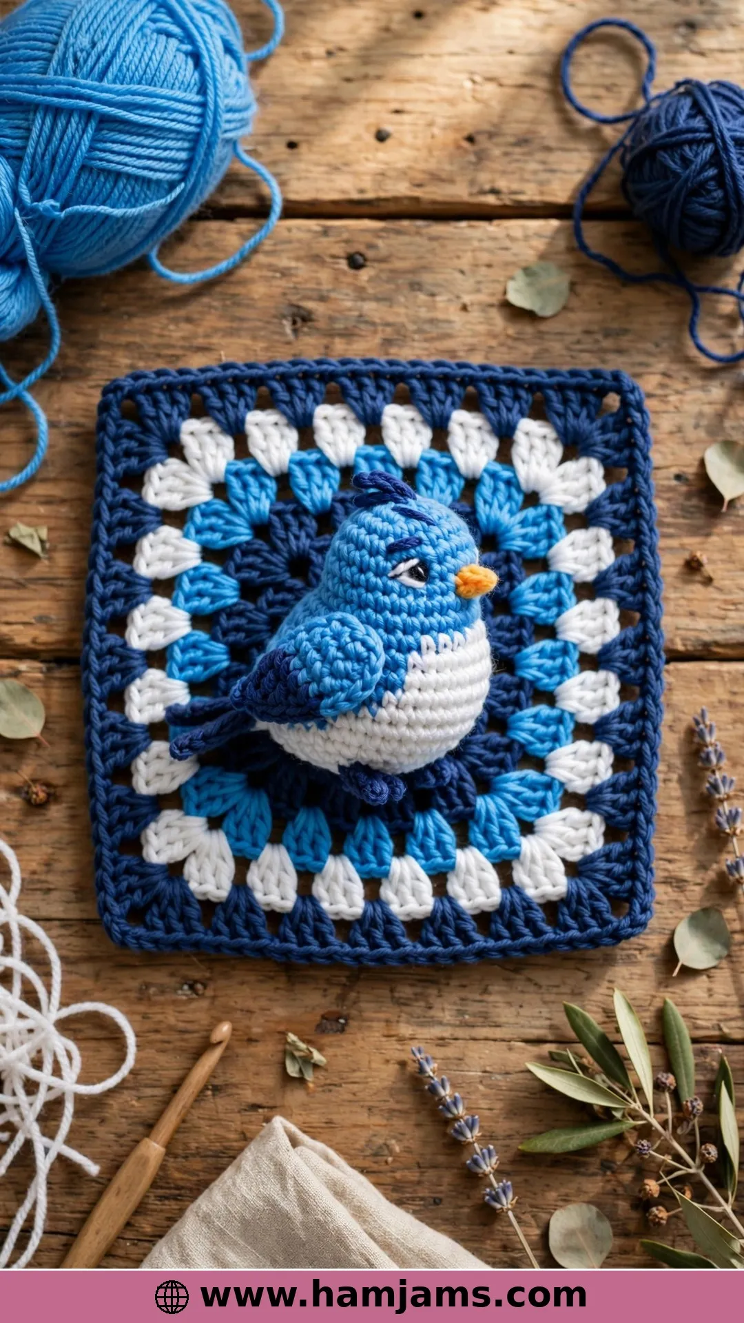 A Plump Bird on a Granny Square