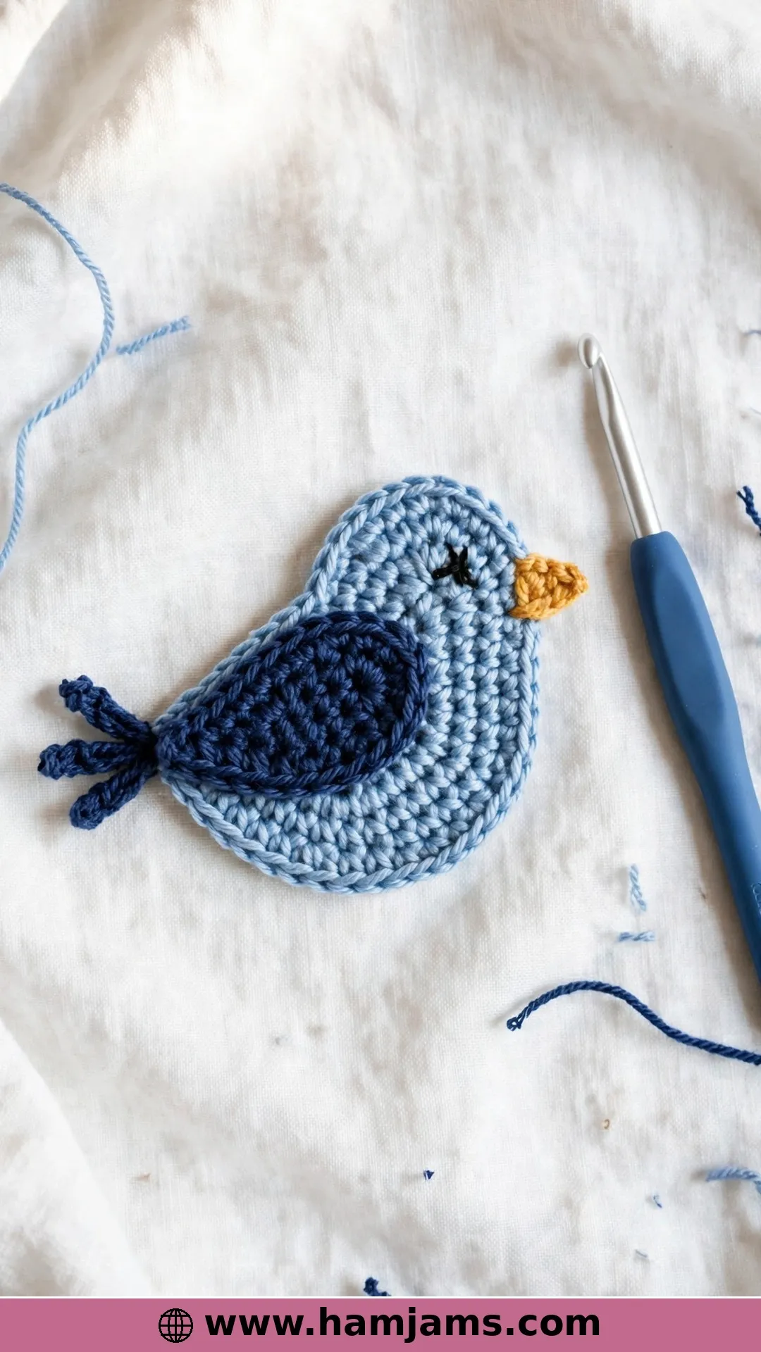 A Blue-on-Navy Bird Applique