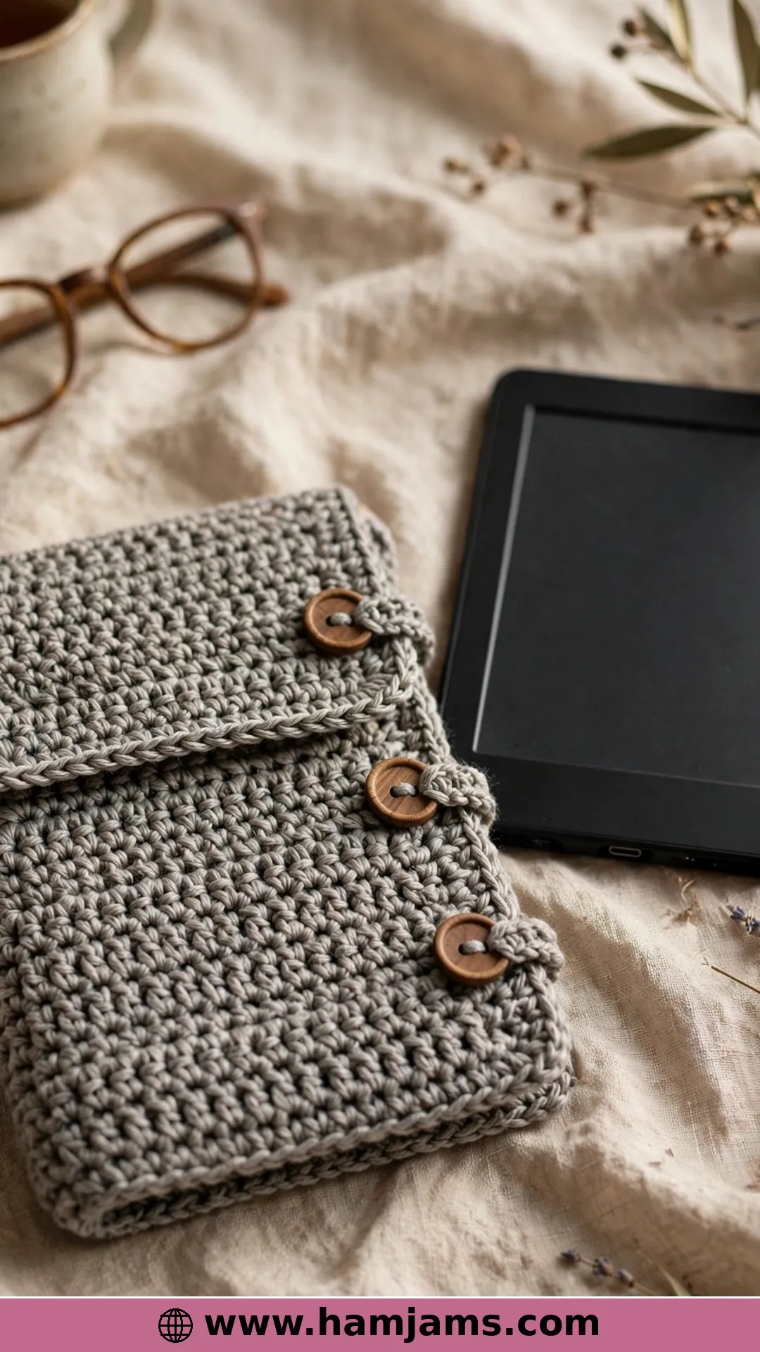 Tunisian Texture With Buttons and Loops