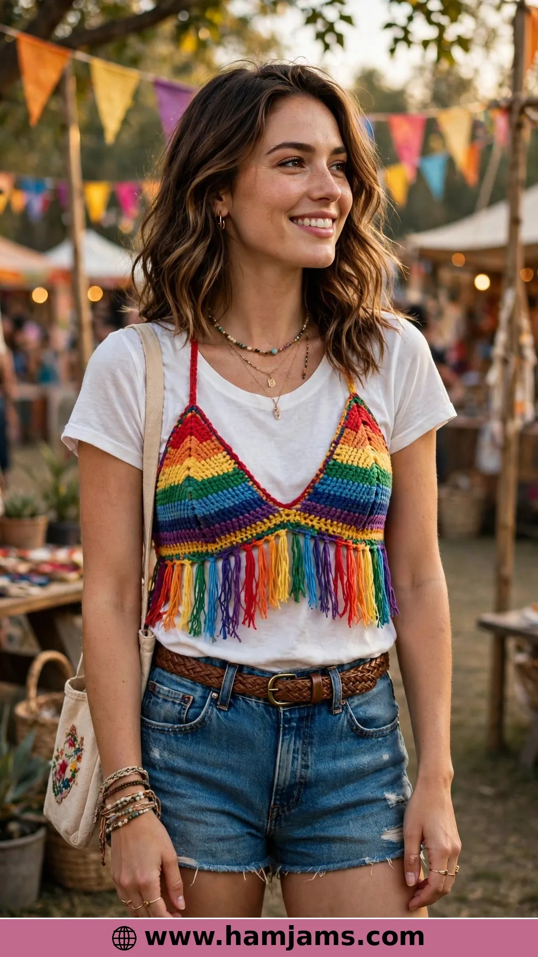 Rainbow Stripes and Optional Fringe