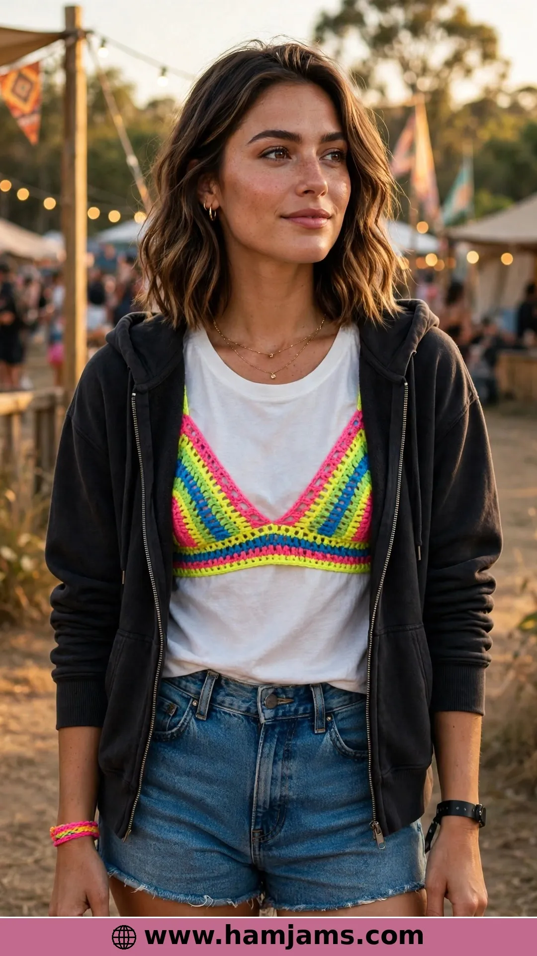 Bright Neon Stripes for Festival Days