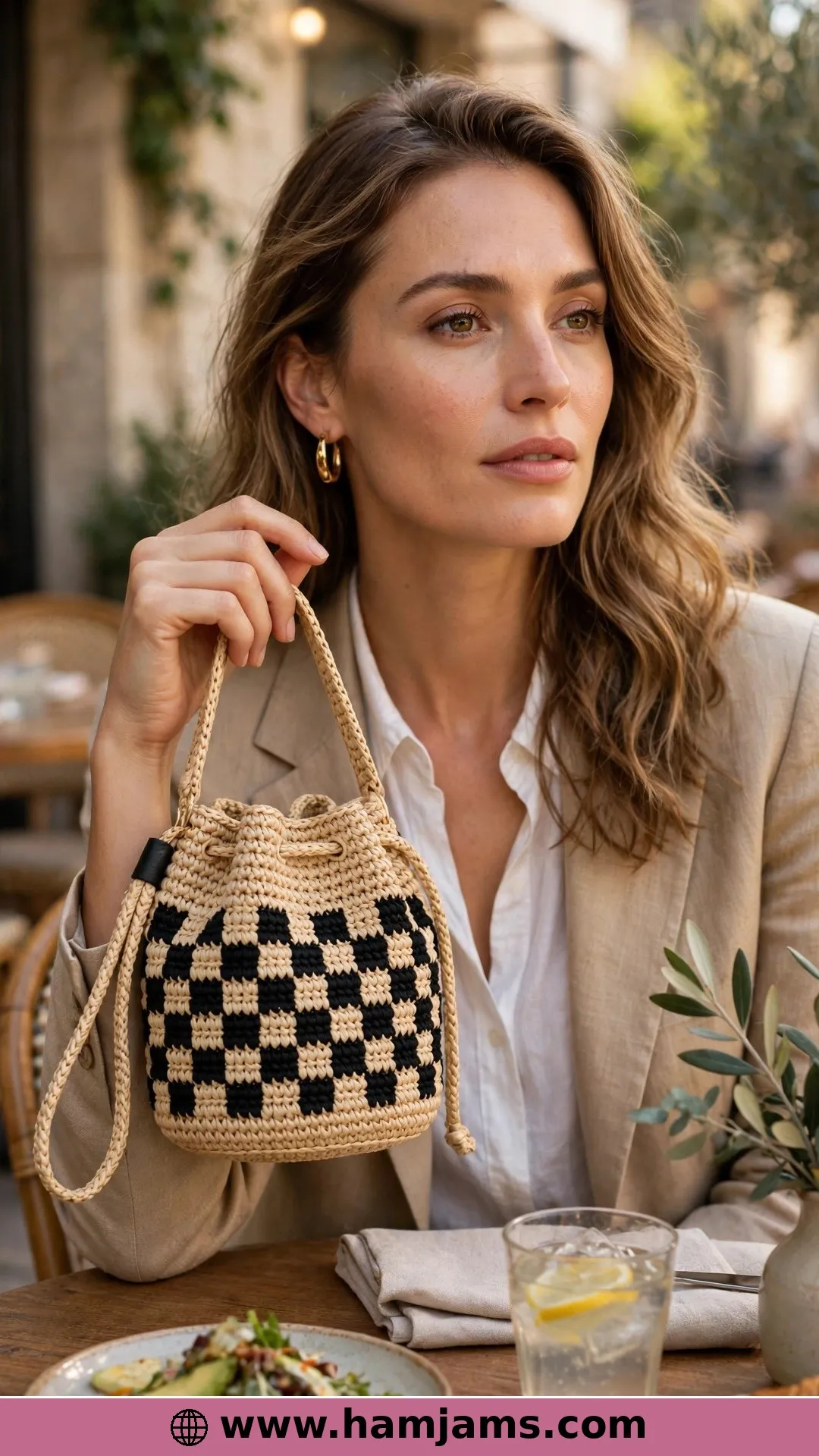 The Mini Raffia Bucket With Tapestry Designs