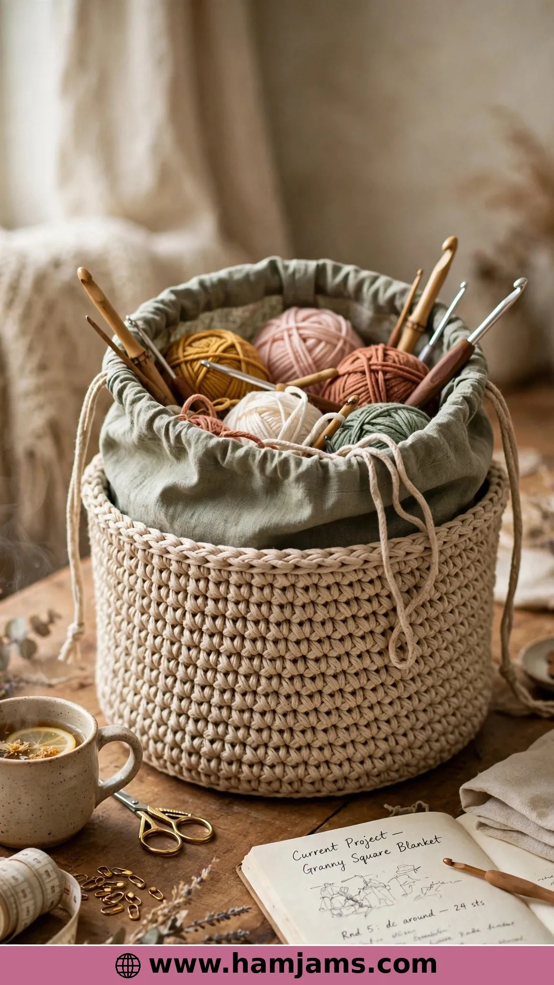 The 2-in-1 Yarn Bucket and Drawstring Bag