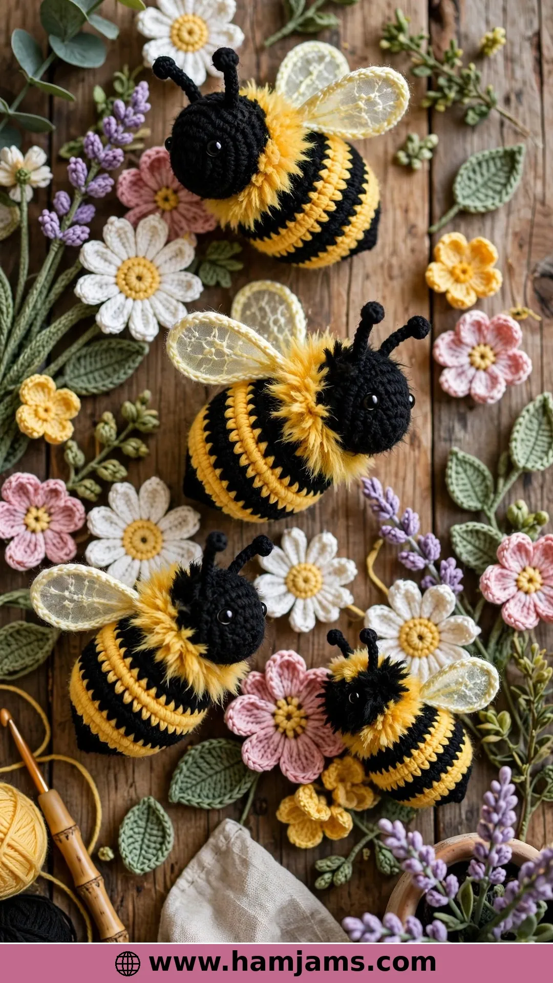 Realistic Tiny Bees for Flower Arrangements