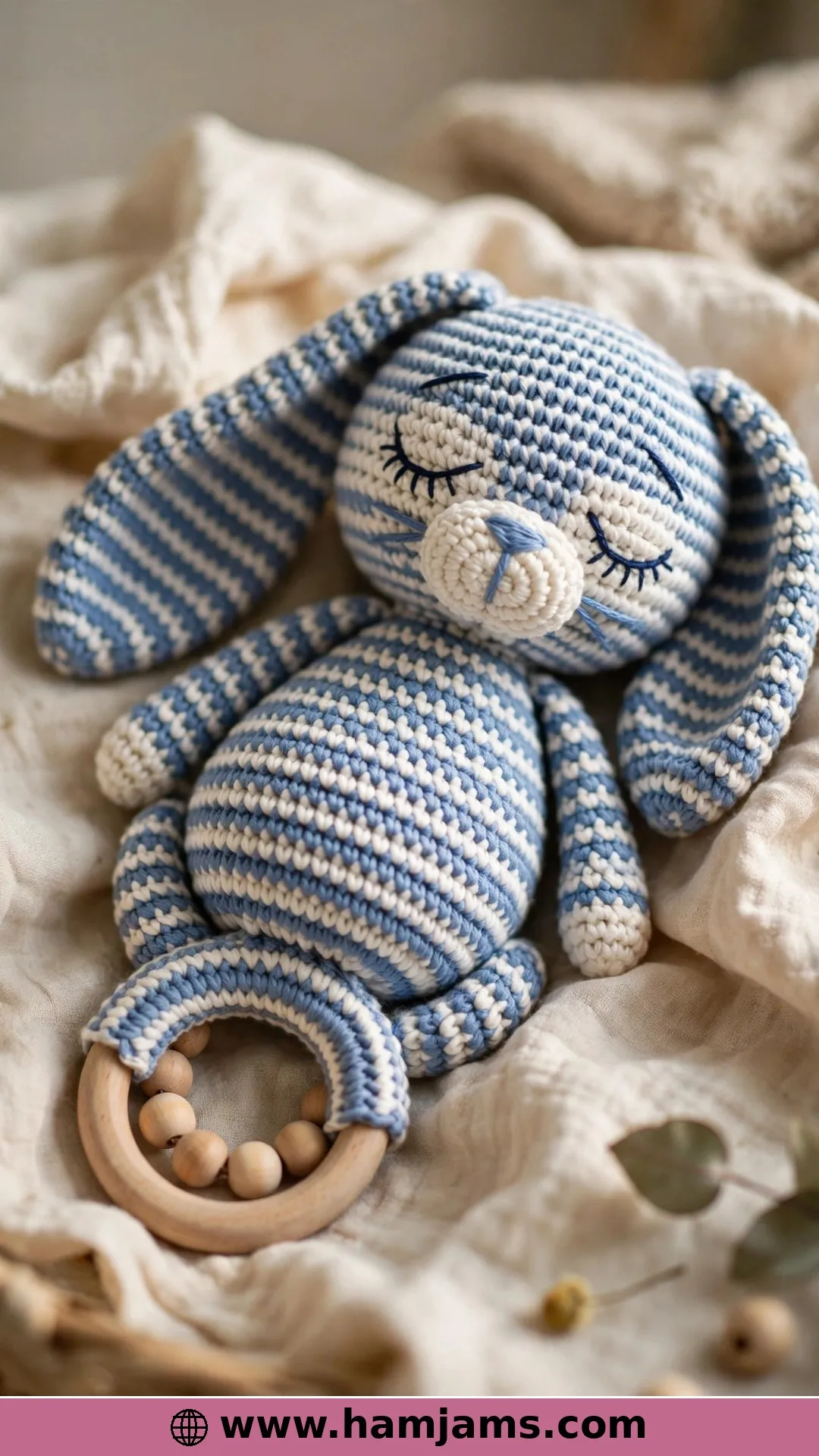 The Sleepy One-Piece Bunny Rattle