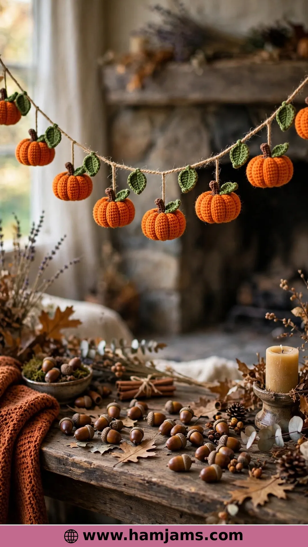 Mini Pumpkins on a Leafy String