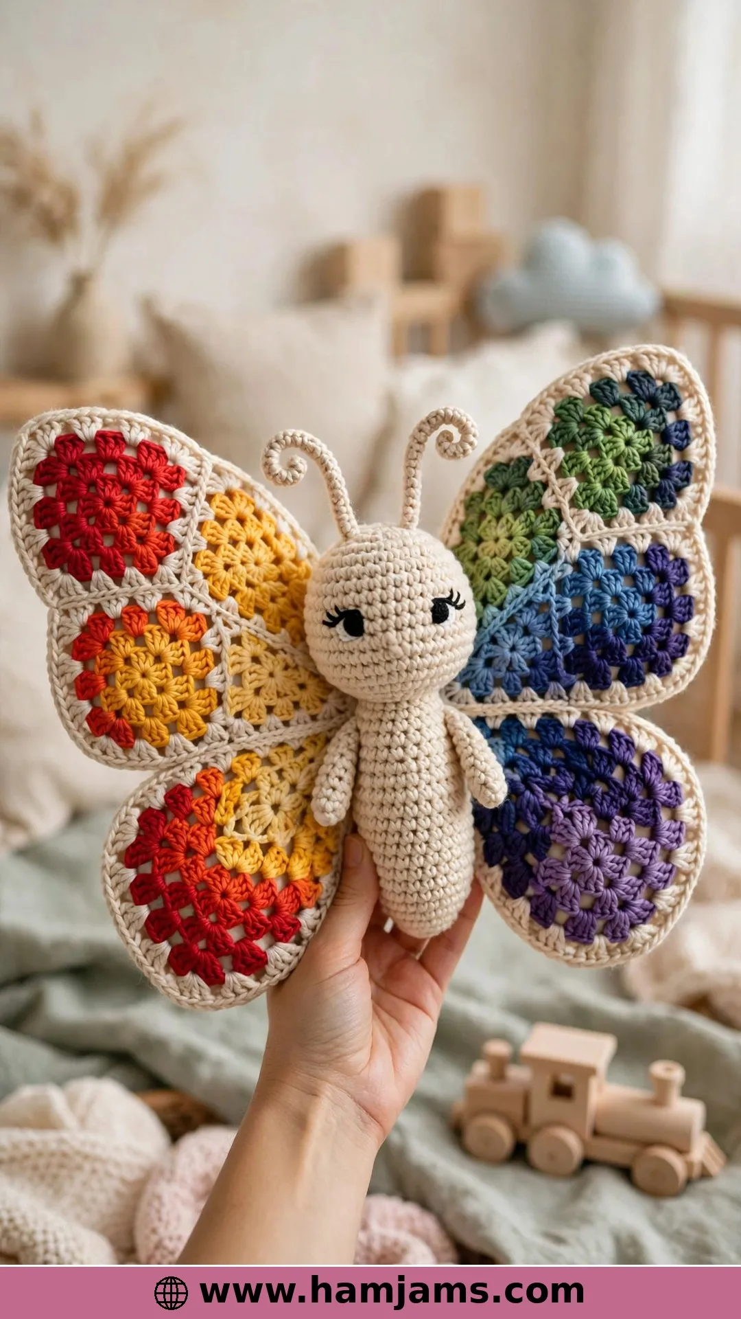 The Big Plush With Granny-Square Wings