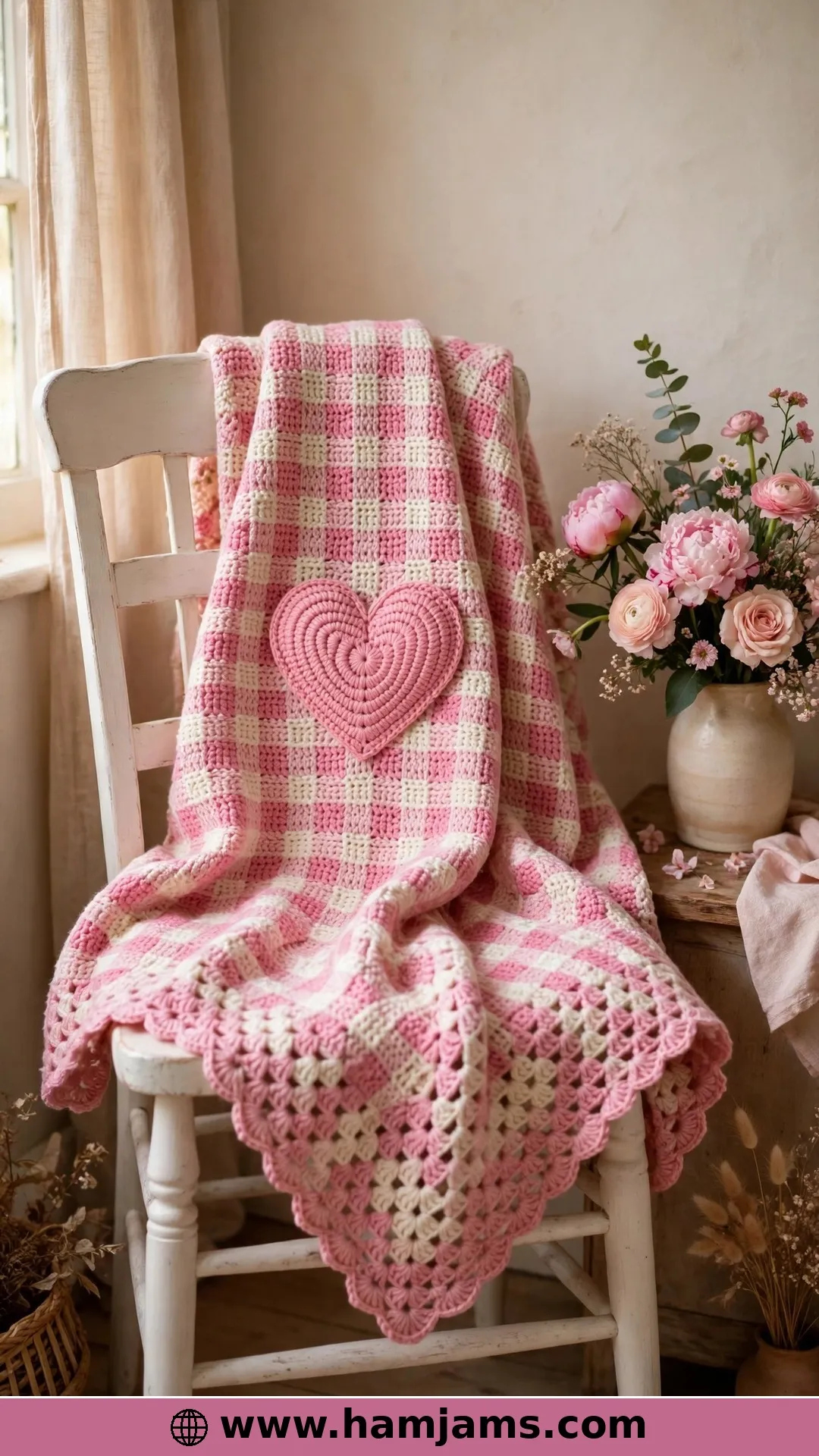 Pink Gingham With a Heart in the Middle