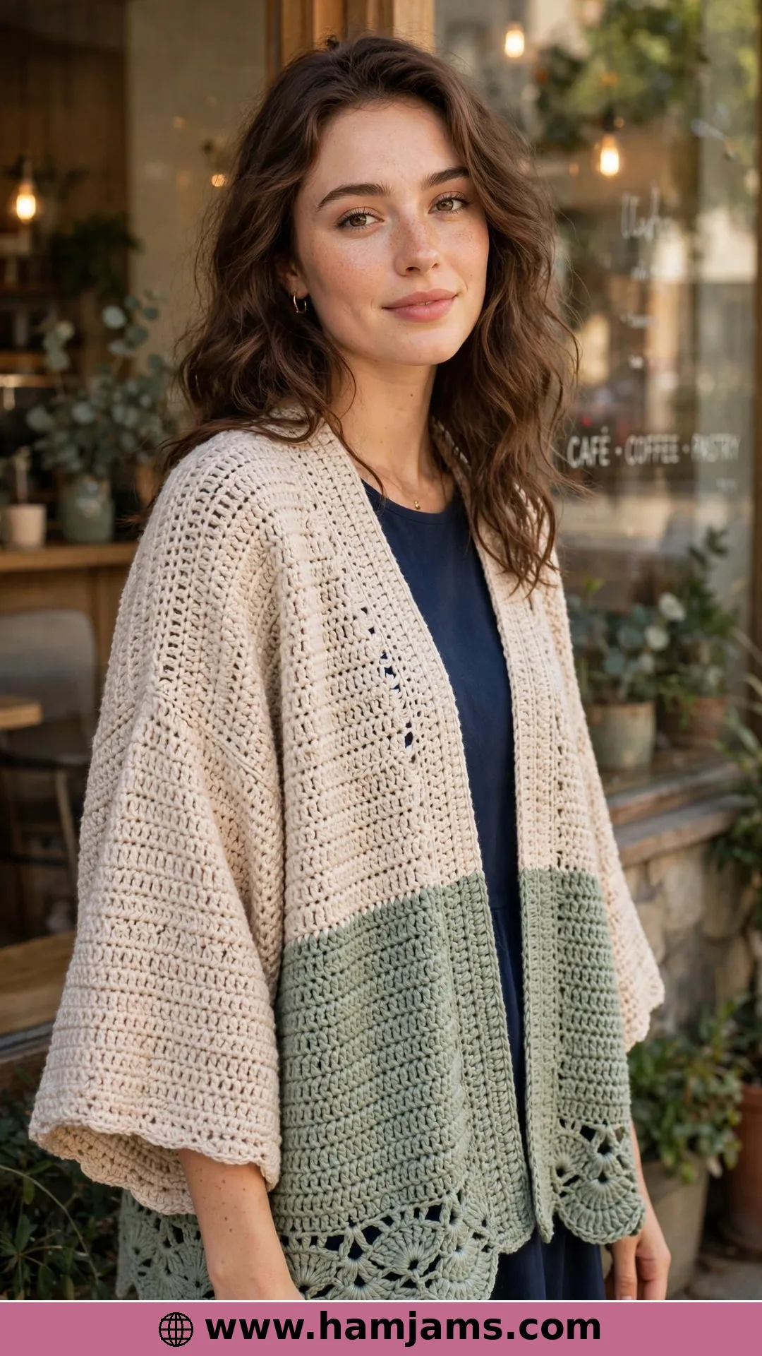 The Two-Tone Shell-Edged Kimono
