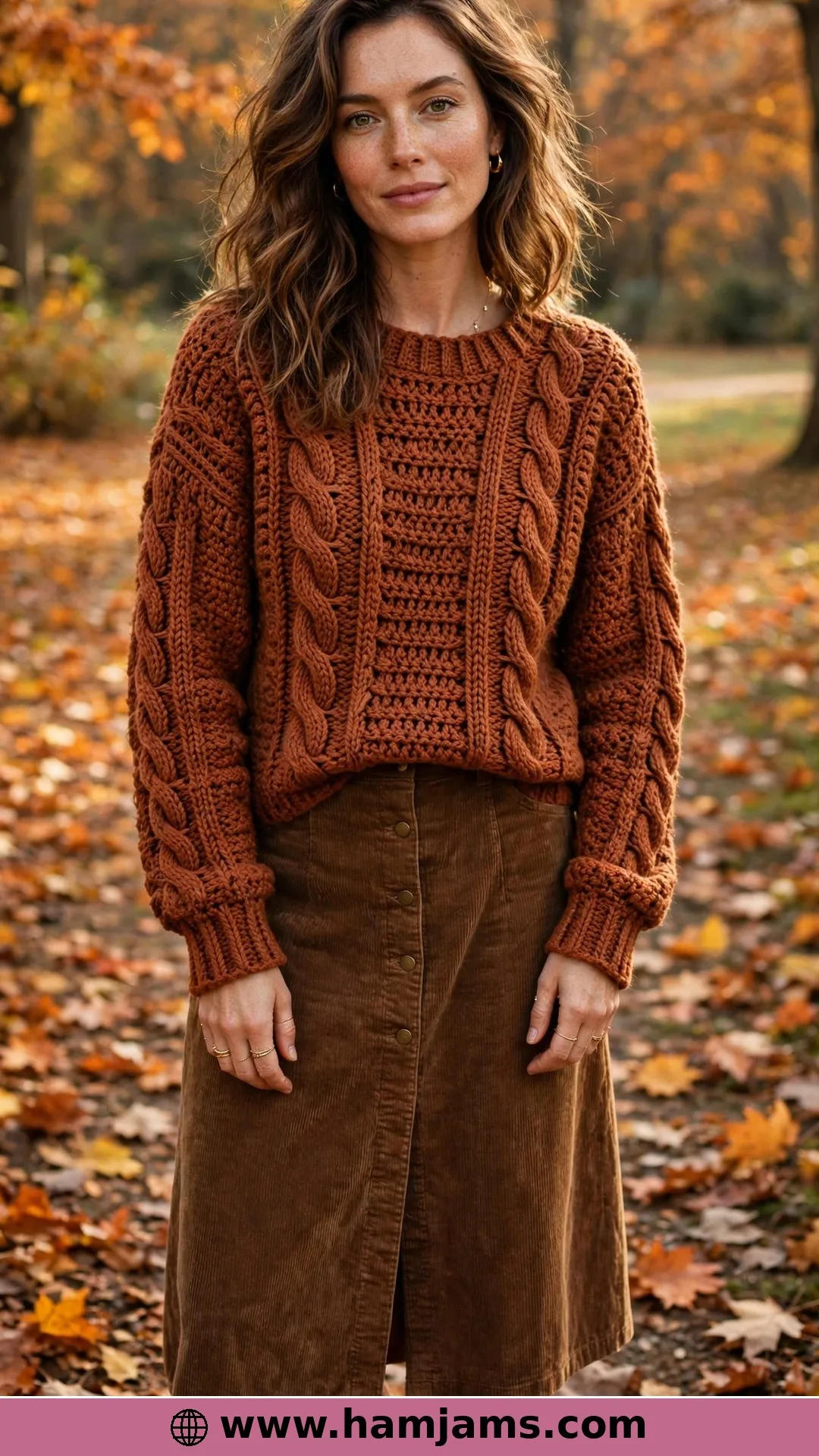 Cables in Spice-Coloured DK Merino