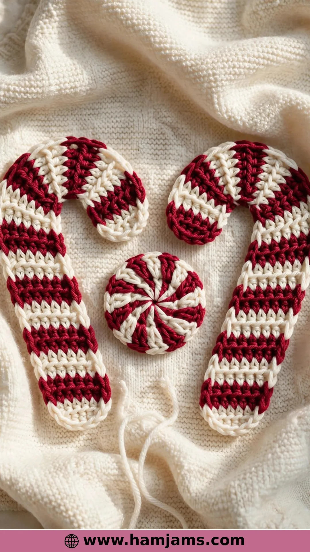 Short-Row Canes and a Peppermint Pinwheel