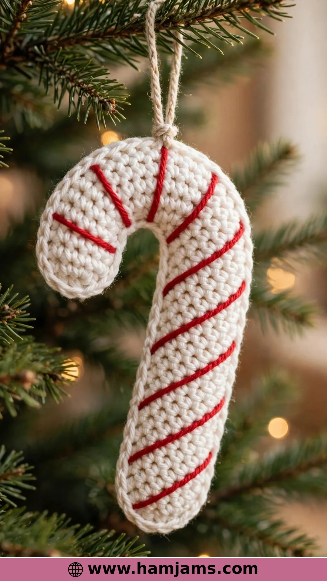 A Flat White Cane With Sewn-On Stripes