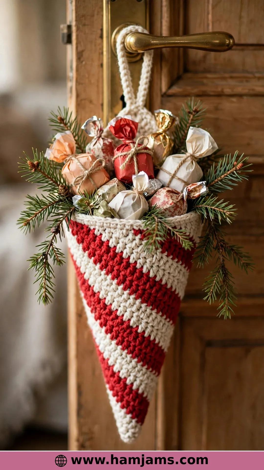 A Striped Treat Cone in Candy Cane Colours