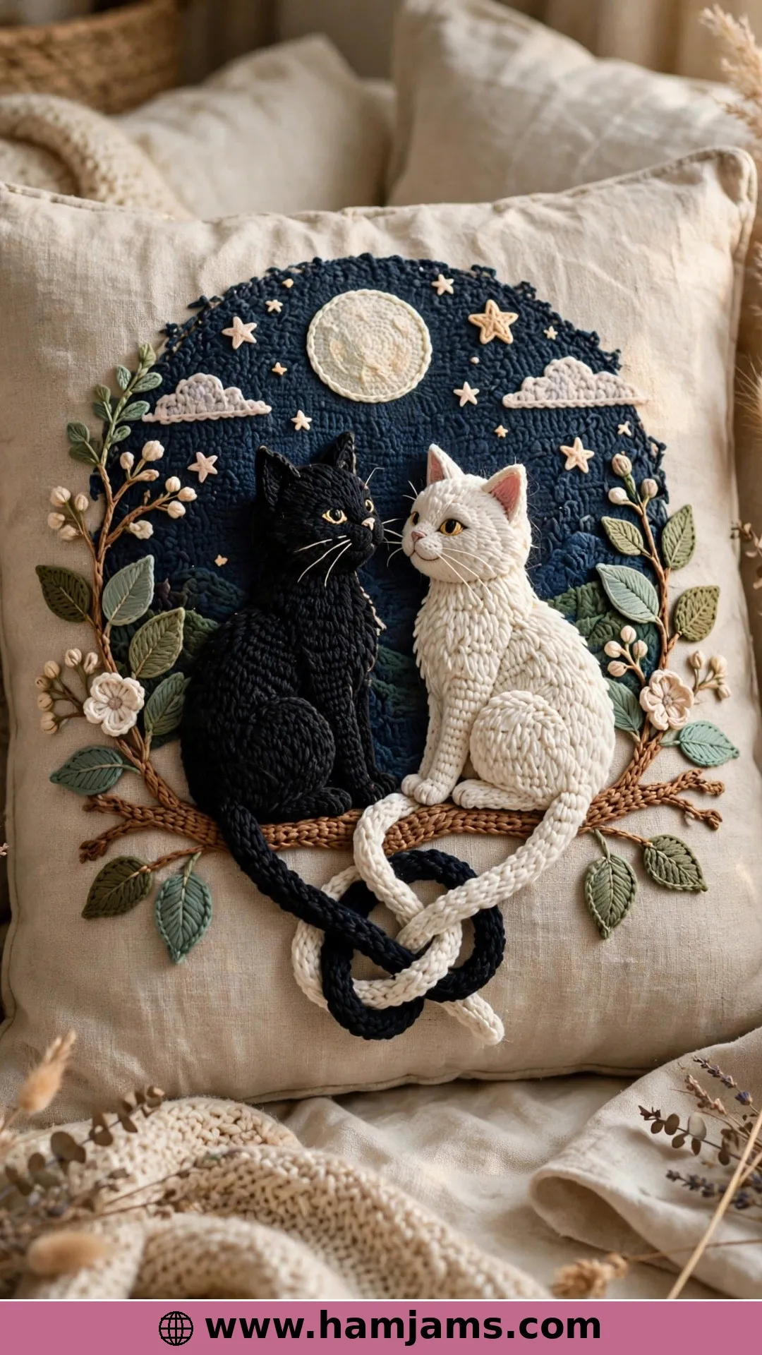 Two Cats, One Moon, Intertwined Tails