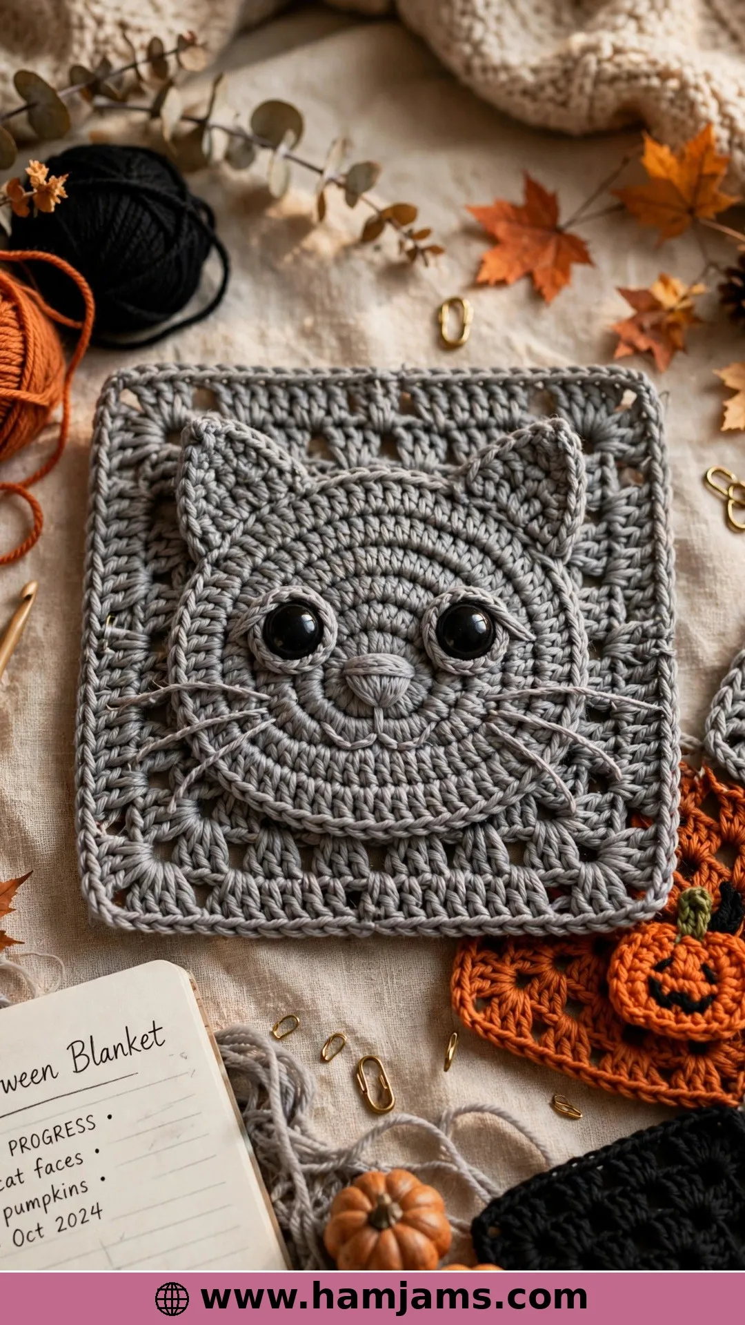 The Grey Cat Square From the Halloween CAL