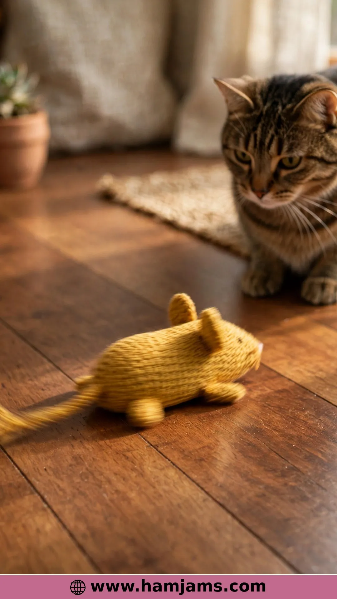 Flat Catnip Mouse with Picot Ears