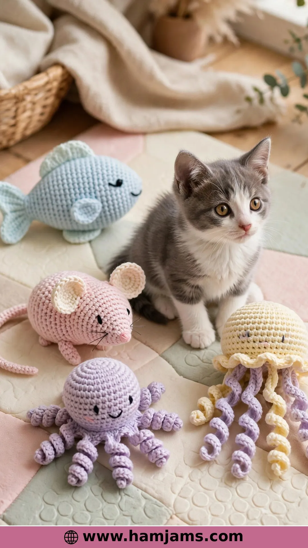 Four Toys in One: Fish, Mouse, Octopus and Jellyfish
