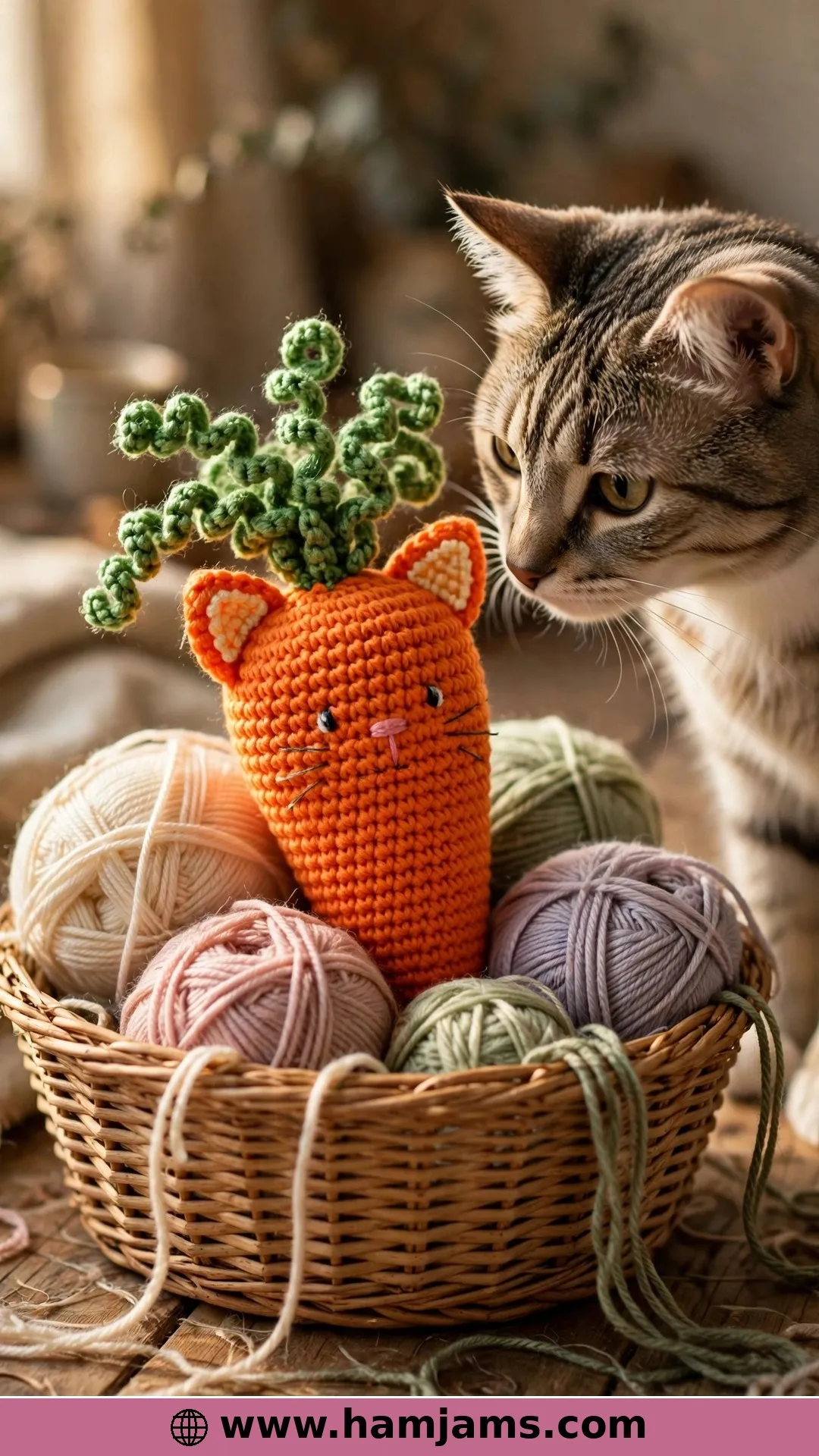 Carrot Cat Toy with a Crazy Curly Top