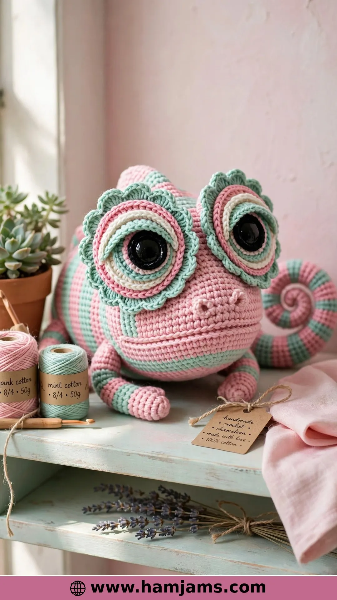 Pink and Mint Stripes With Big Layered Eyes
