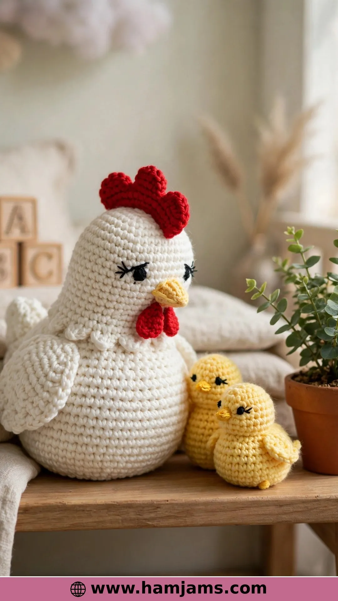 A Mama Hen With Her Twin Chicks