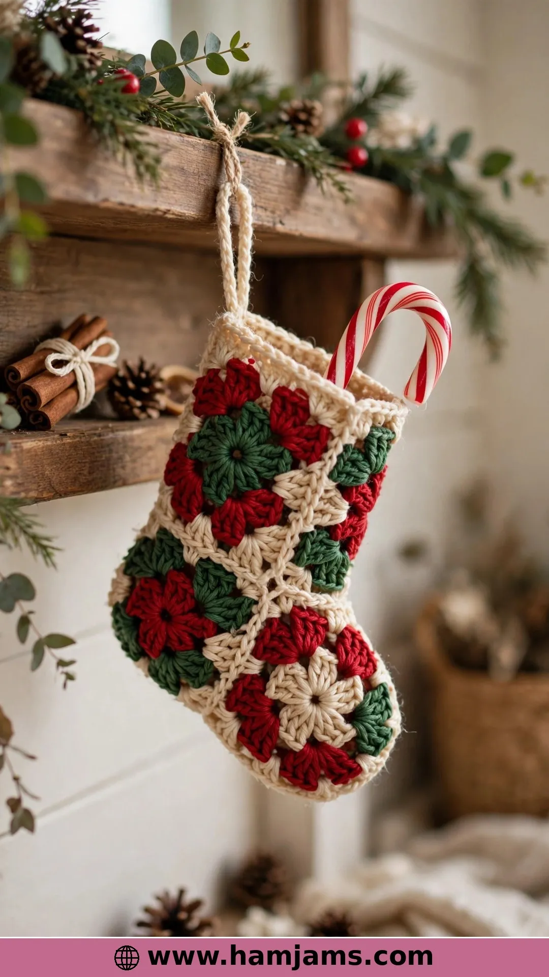 The Fifteen-Minute Granny Square Stocking