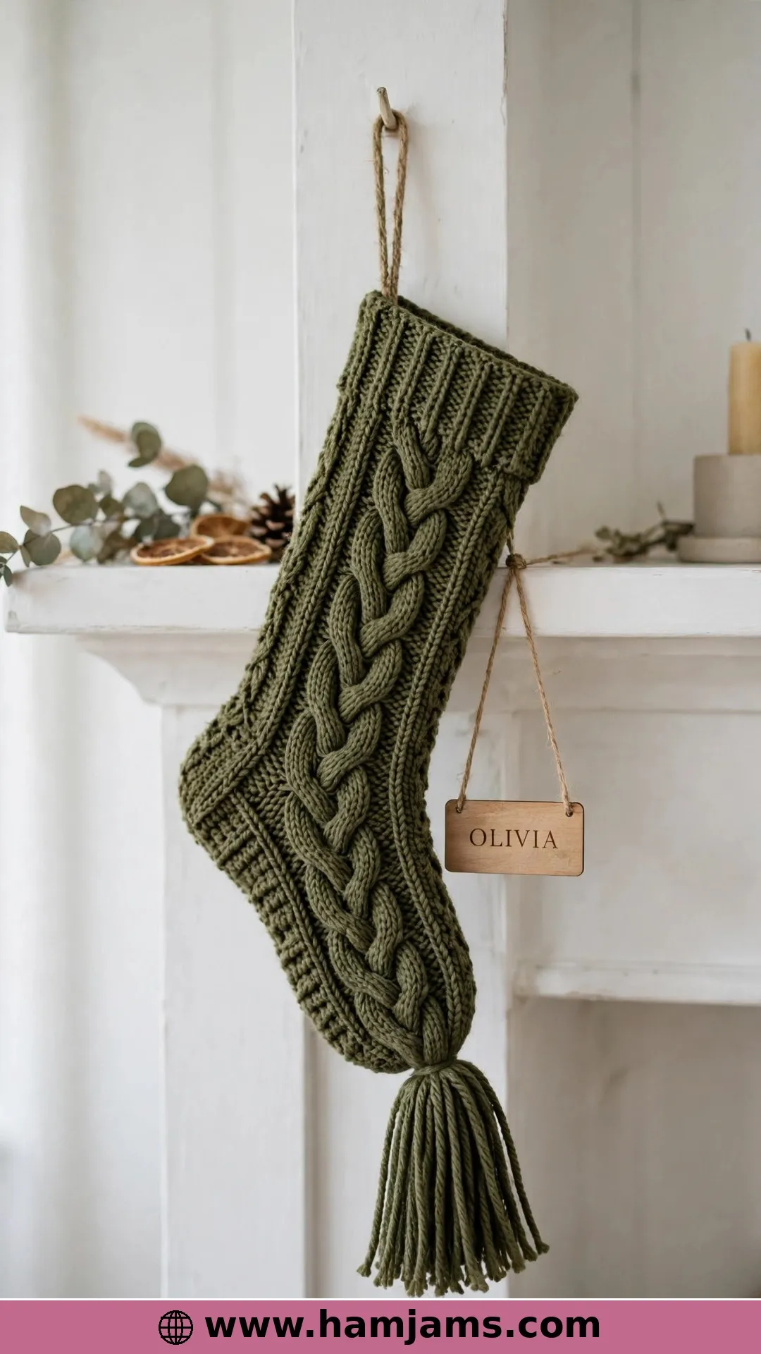 Celtic Cables in Olive Green