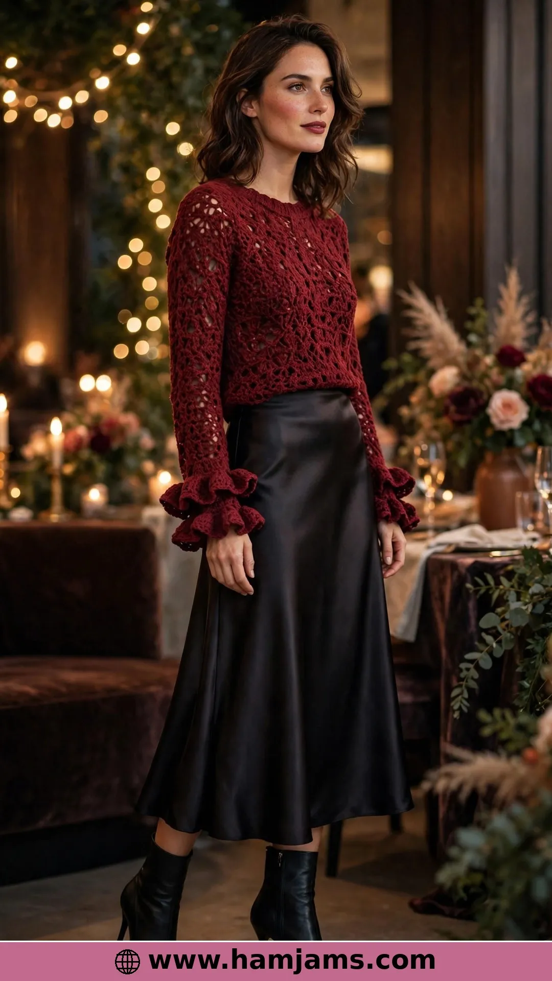 Garnet Ruffles for the Dressier Party
