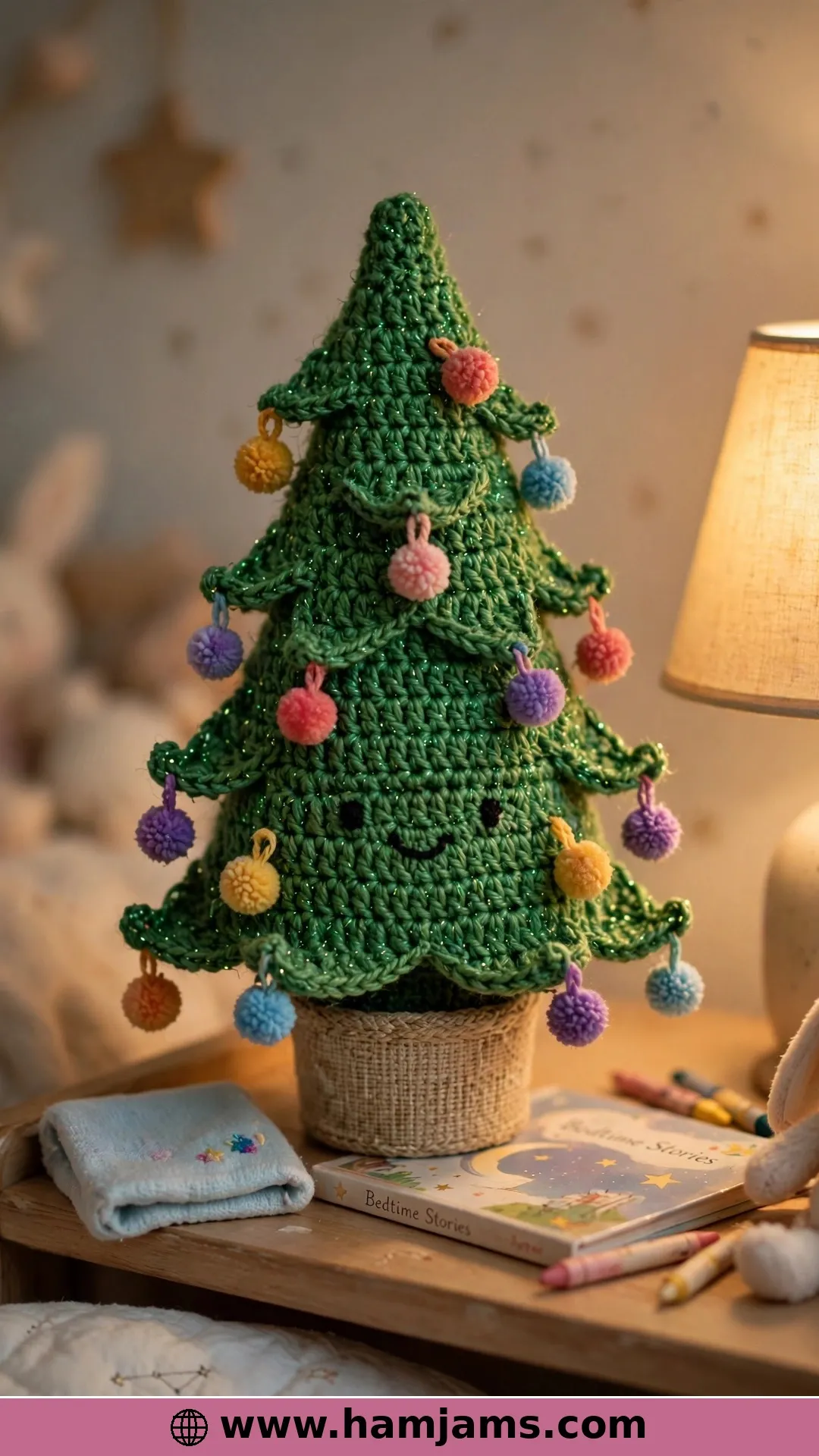 Joy, the Baby Tree Dressed in Pom-Poms