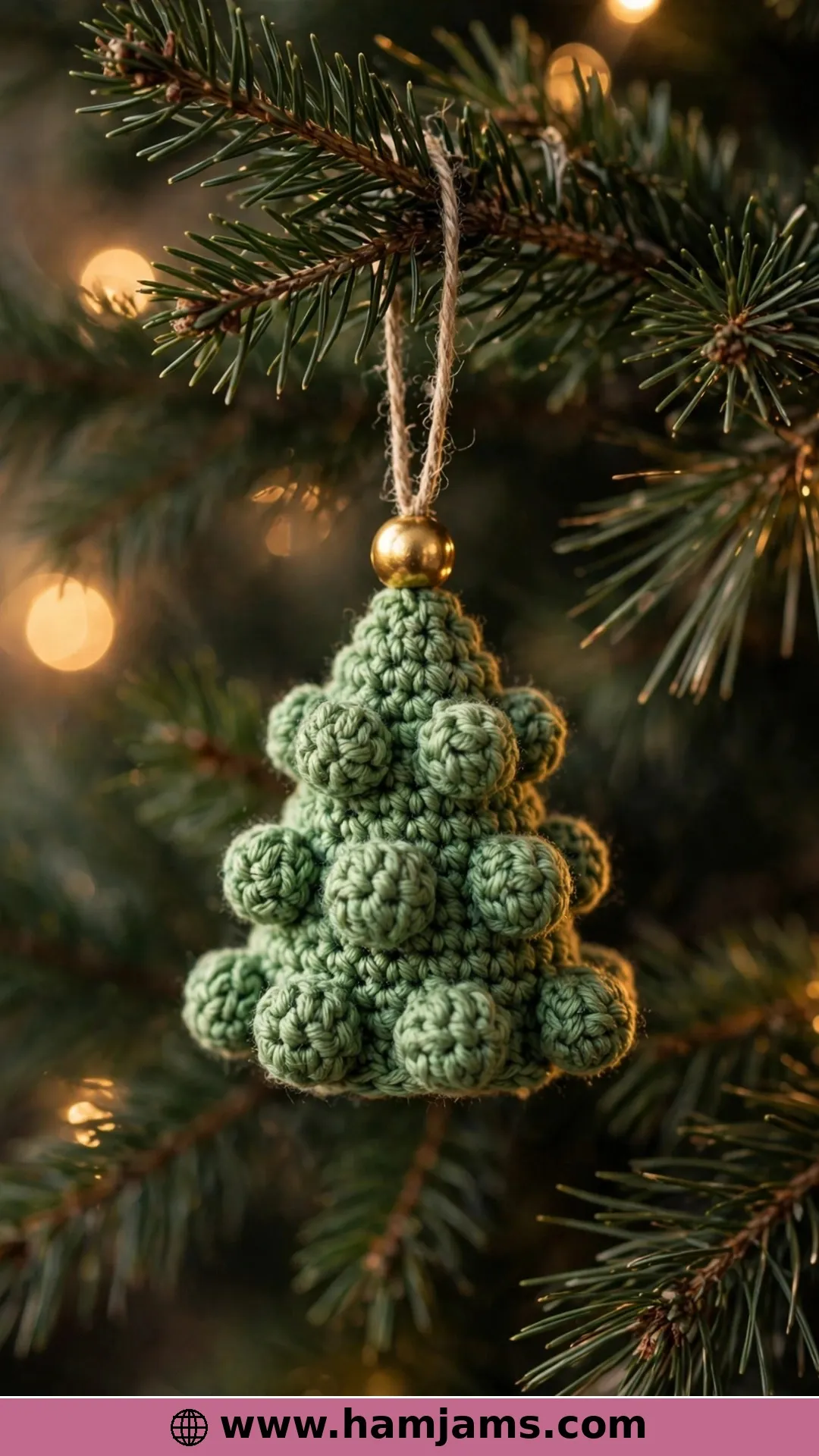 A Bobble-Tree Ornament With a Golden Bead