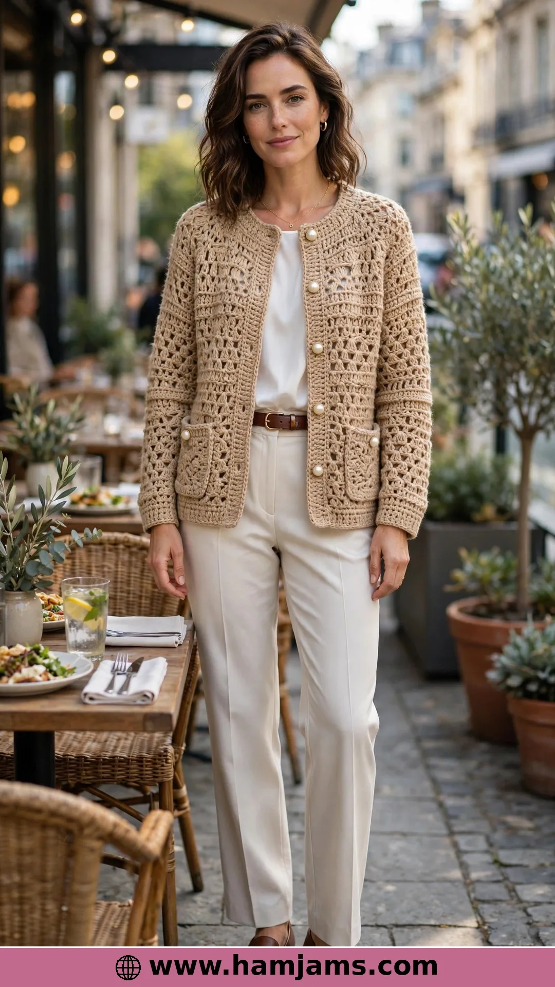 The Top-Down Alpaca Jacket with Pockets and Pearl Buttons