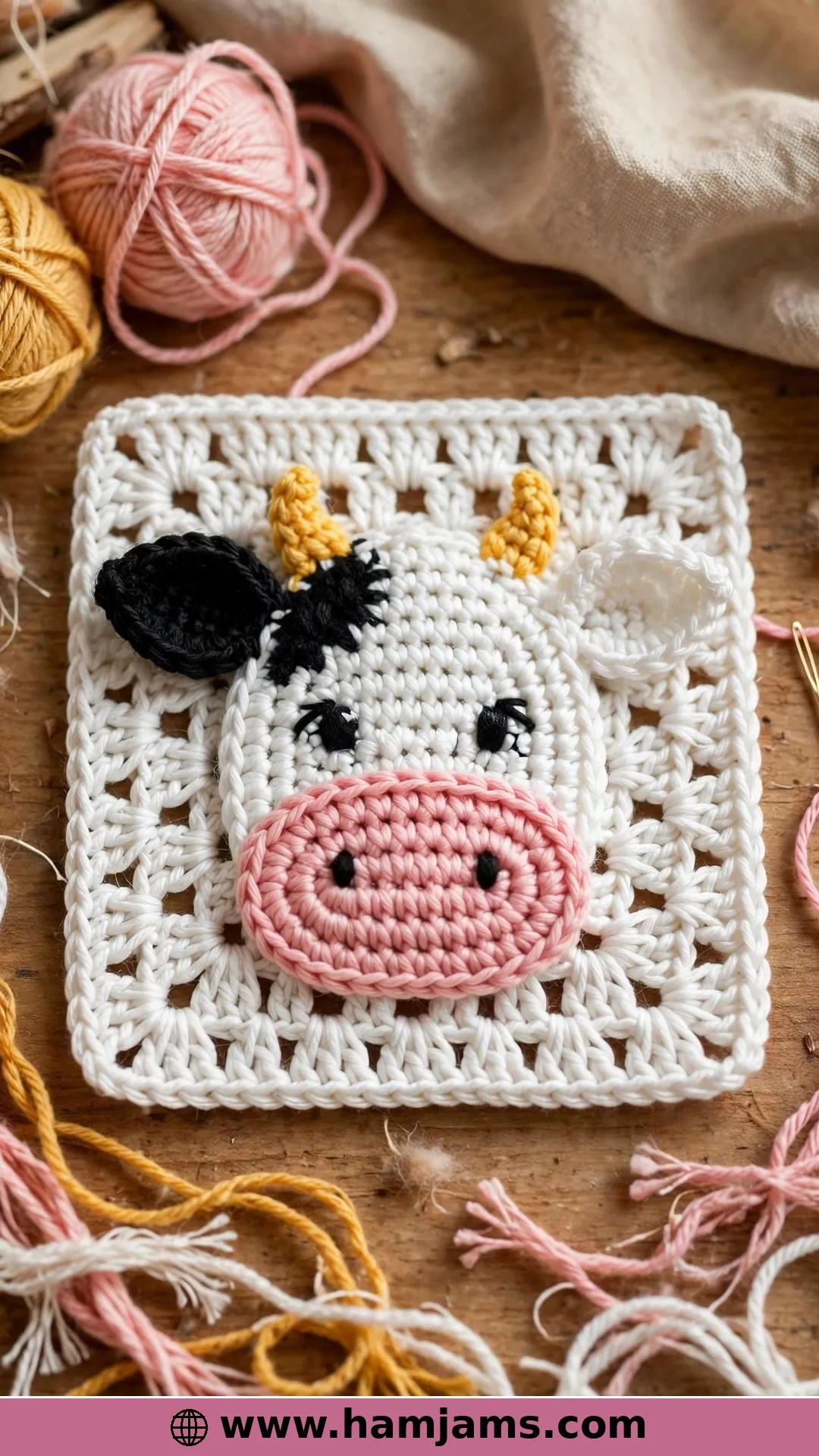 The Cow Appliqué for Granny Squares
