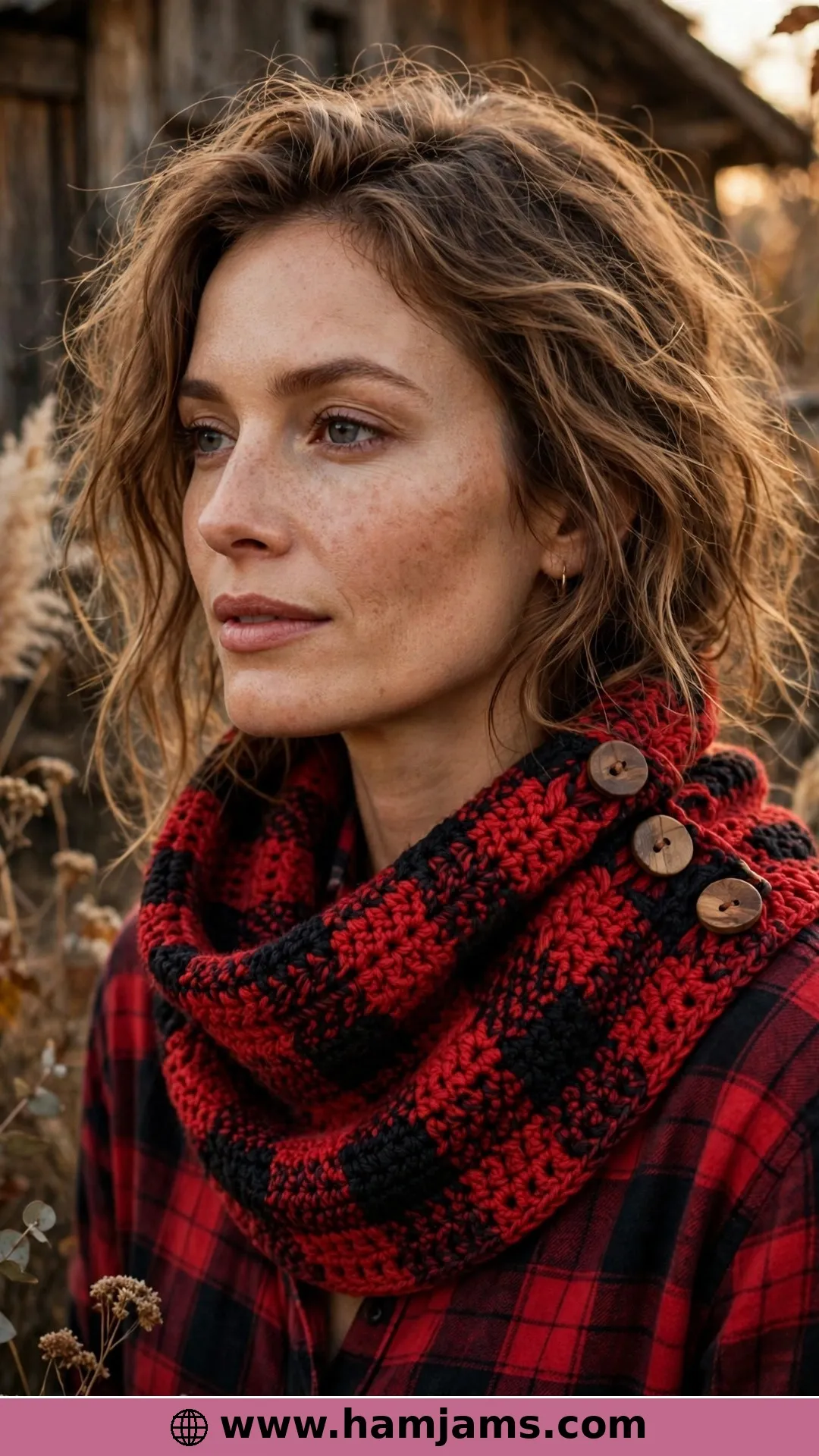 Plaid, Buttons and Back Loops