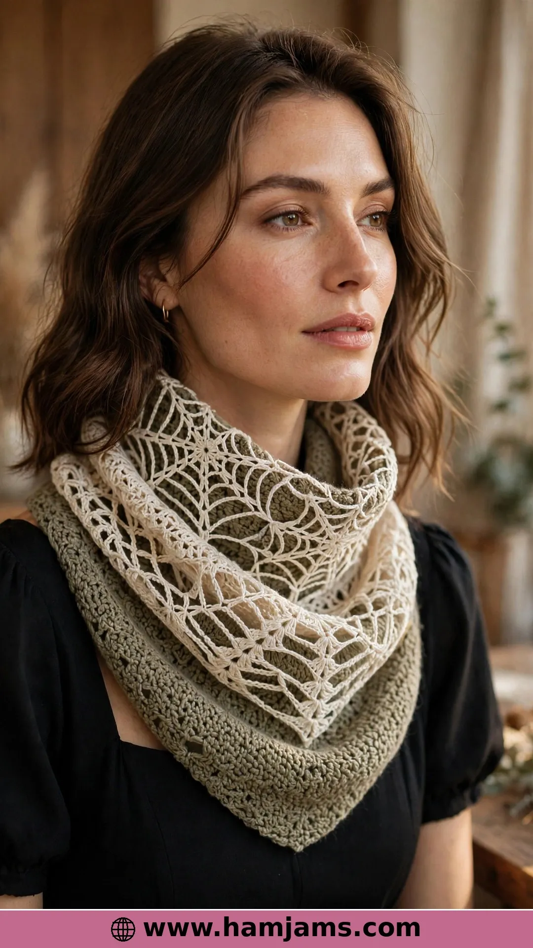 A Lace Spiderweb Over a Solid Base