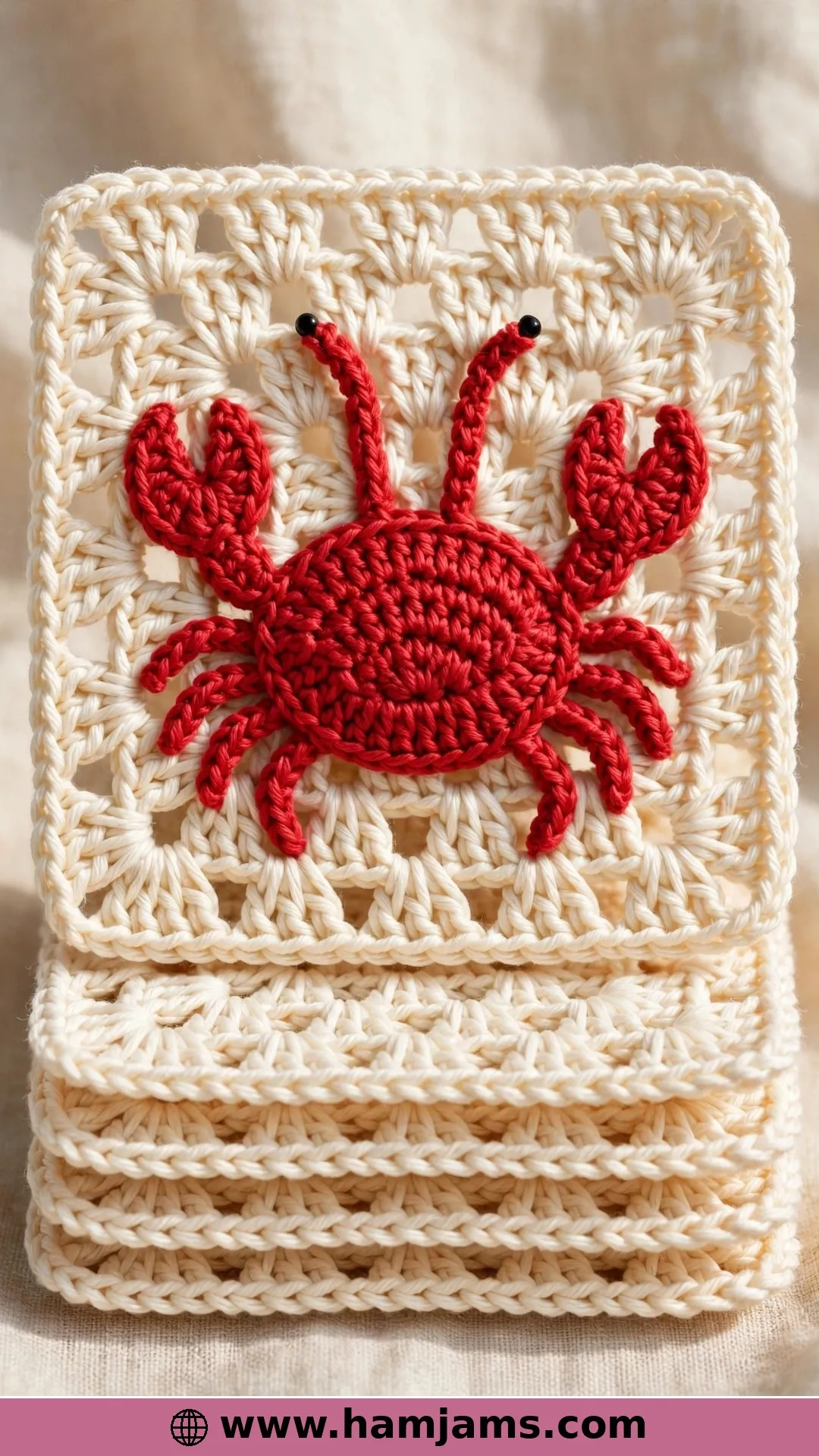 The Crab Appliqué for Ocean Granny Squares