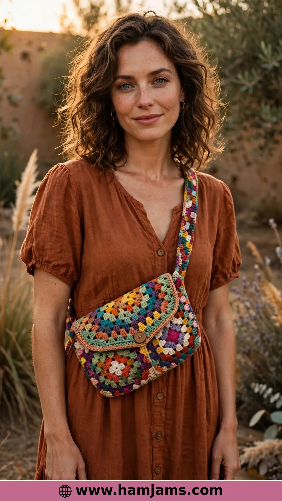 Granny-Stitch Panels, a Flap, and Two Straps in One Pattern