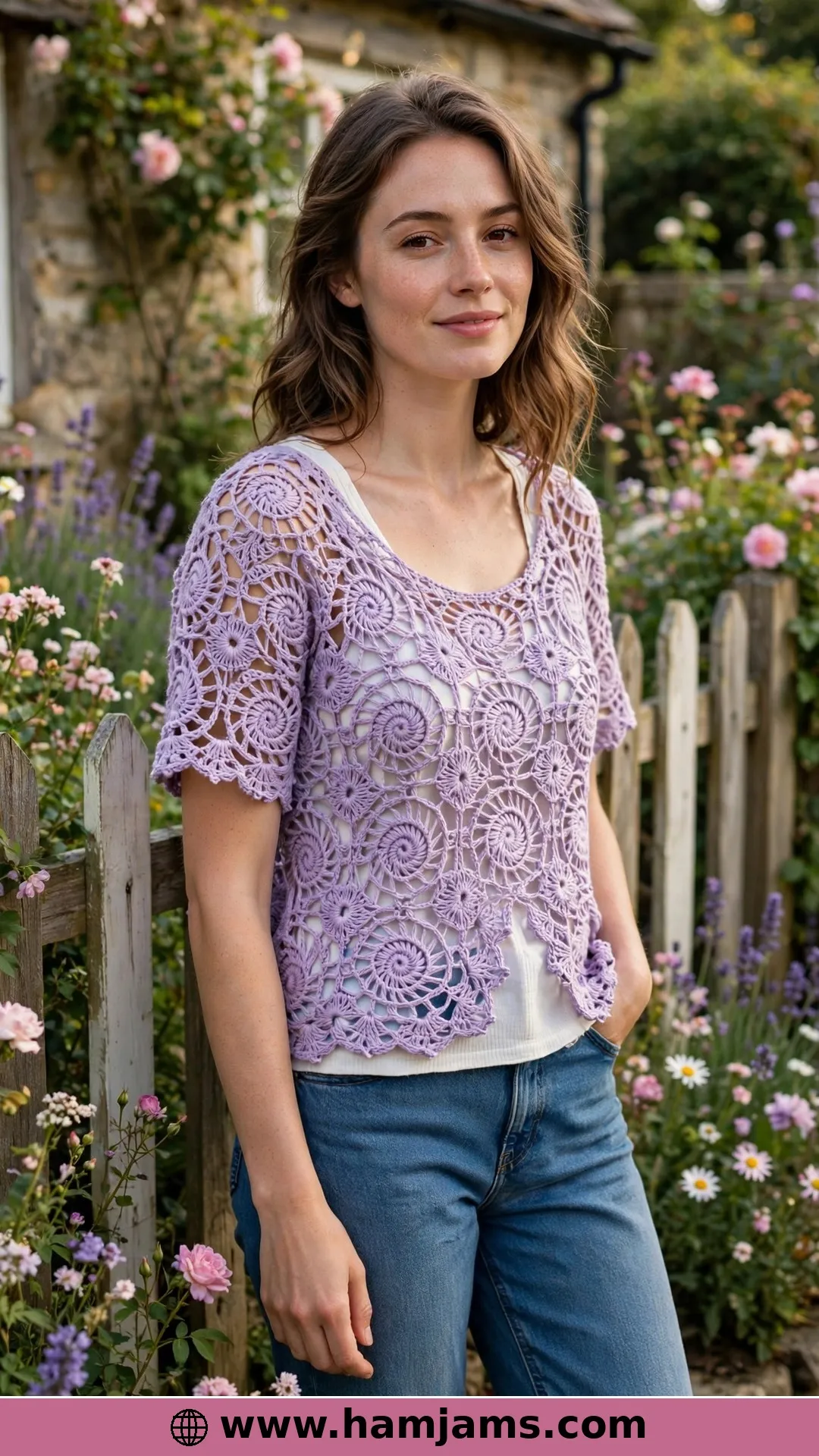 The Waterlily Top in Spiral Shell Lace