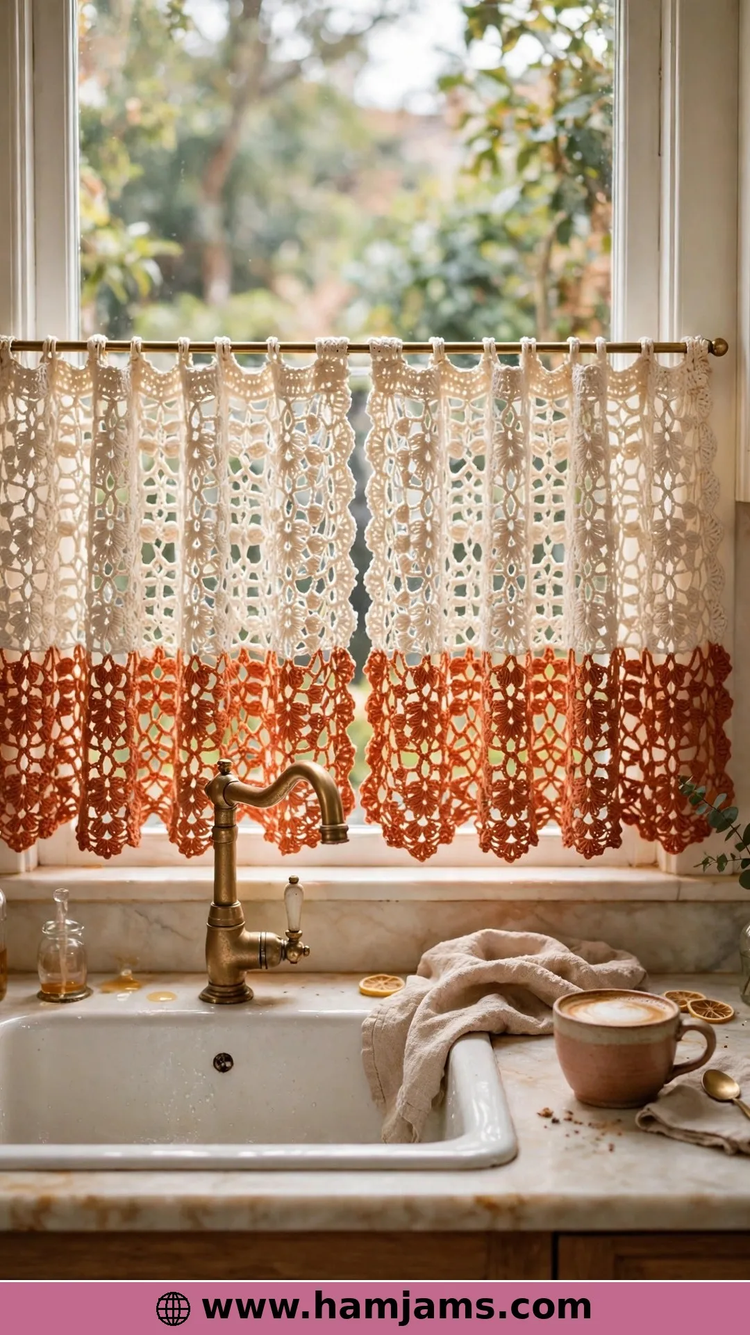 Cluster Lace for the Kitchen Window