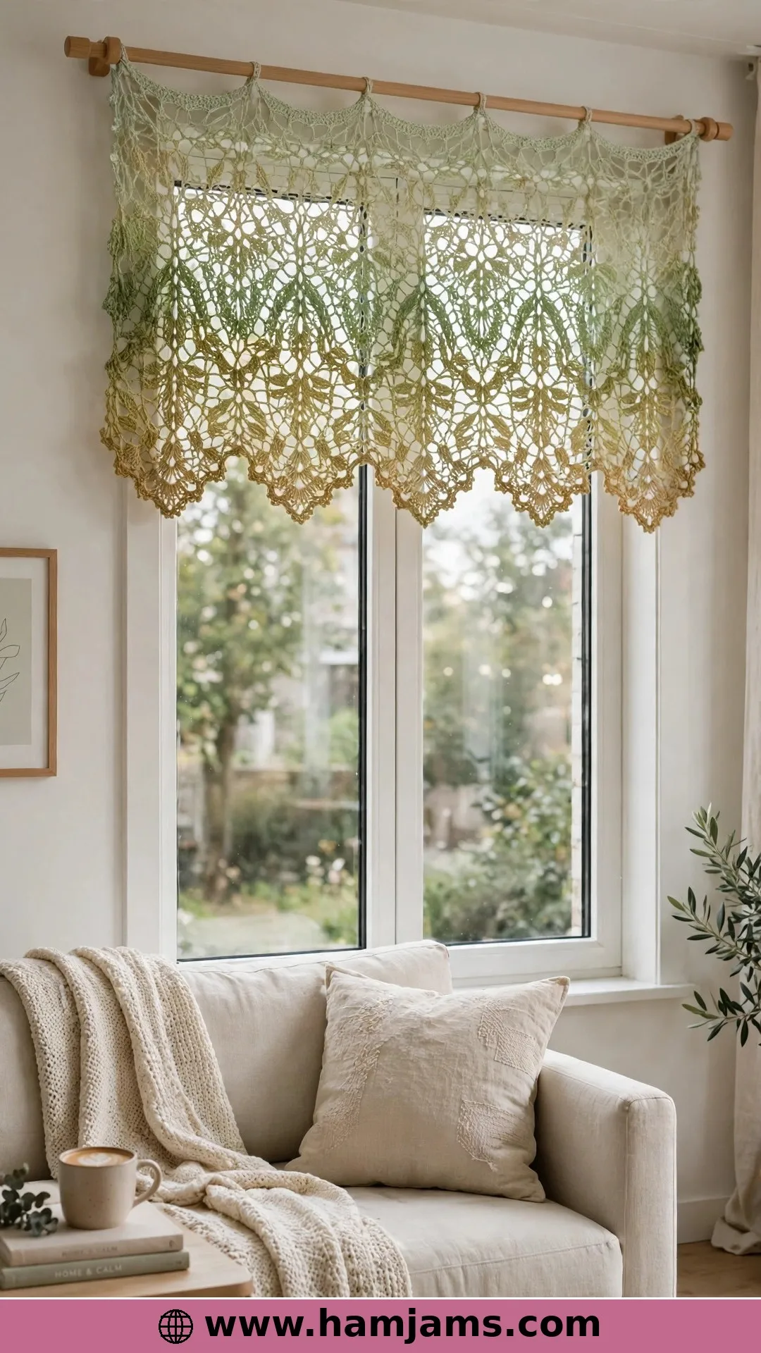 A Nordic Star Valance in Colour-Cake Yarn