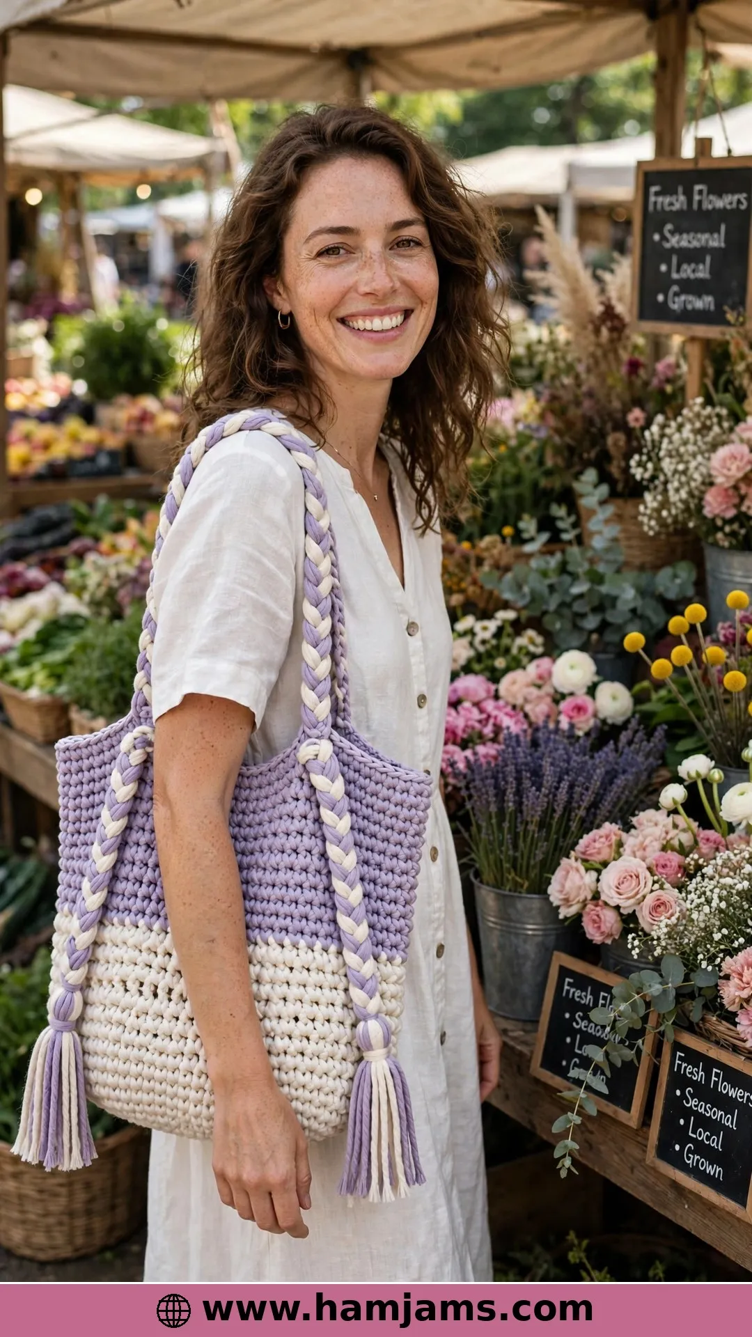The Tricolor Tote with the Braided Tassel Handles